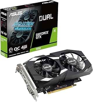ASUS Dual GeForce GTX 1650 V2 OC Edition 4GB GDDR6 (PCIE 3.0, 4GB GDDR6 Memory, HDMI 2.0b, DisplayPort 1.4a, DVI-D, IP5X Dust Resistant, Auto-Extreme)