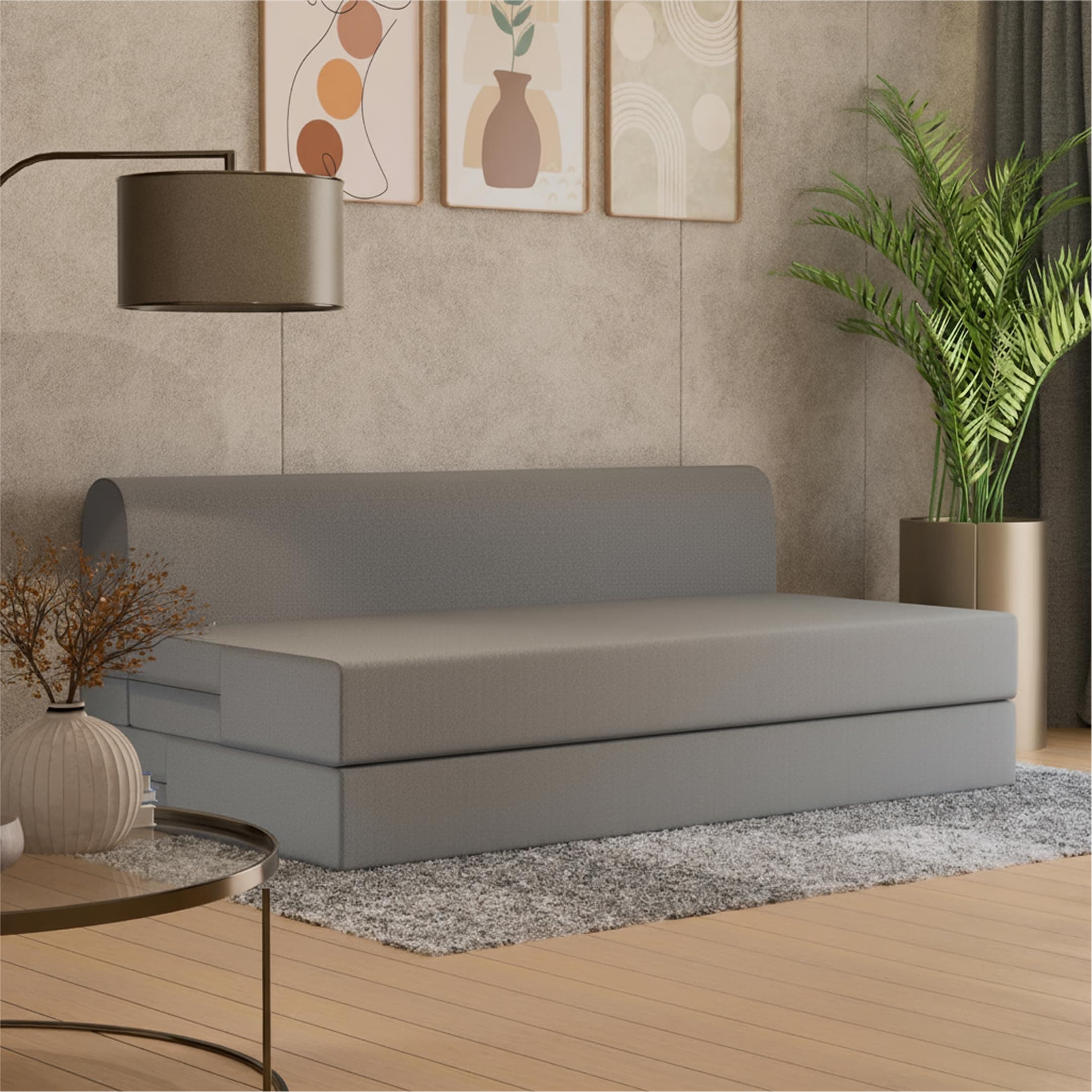 SleepyHug FoldPRO Sofa-Cum-Bed | 3-in-1 Convertible Sofa, Lounger & Bed | TouchSense Technology | HR Foam | Lightweight | 3-Seater | Double Bed | With...