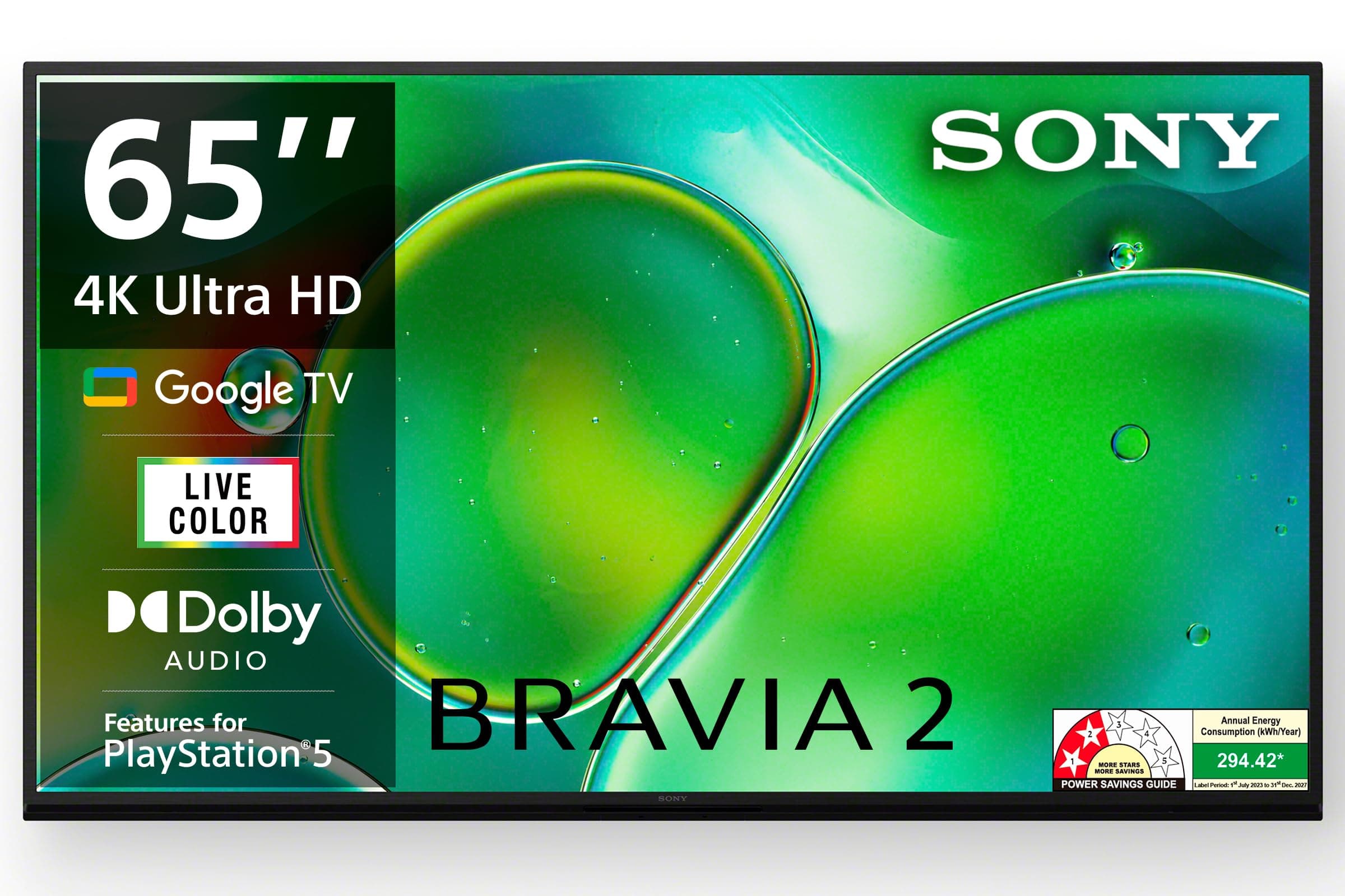 Sony 164 cm (65 inches) BRAVIA 2 4K Ultra HD Smart LED Google TV K-65S25 (Black)