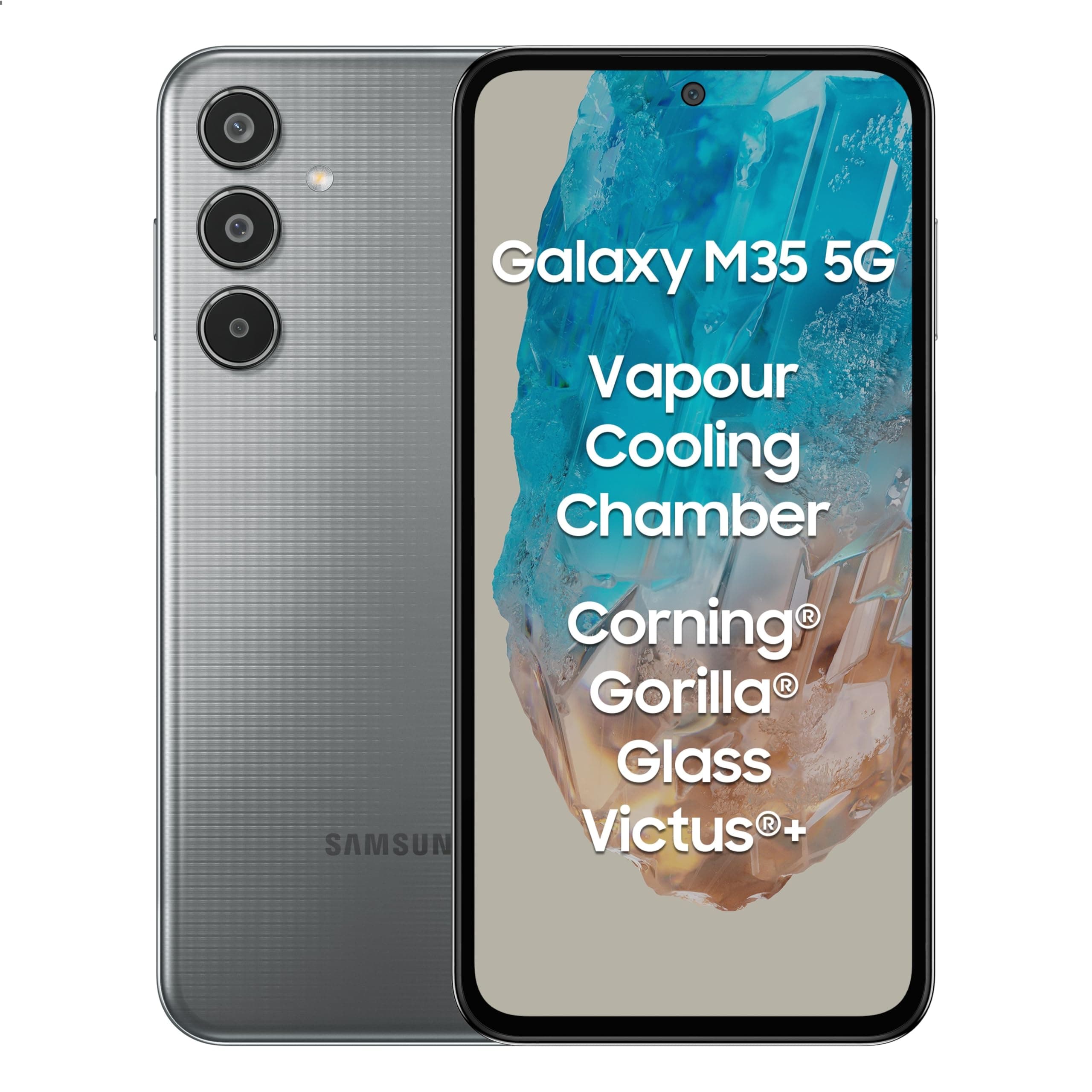 Samsung Galaxy M35 5G (Thunder Grey,8GB RAM,256GB Storage)| Corning Gorilla Glass Victus+| AnTuTu Score 595K+ | Vapour Cooling Chamber | 6000mAh Batte...