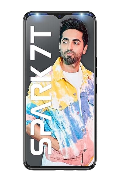 Tecno Spark 7T(Magnet Black, 4GB RAM, 128GB Storage) 6000 mAh Battery| 48 MP AI Dual Rear Camera Smartphones