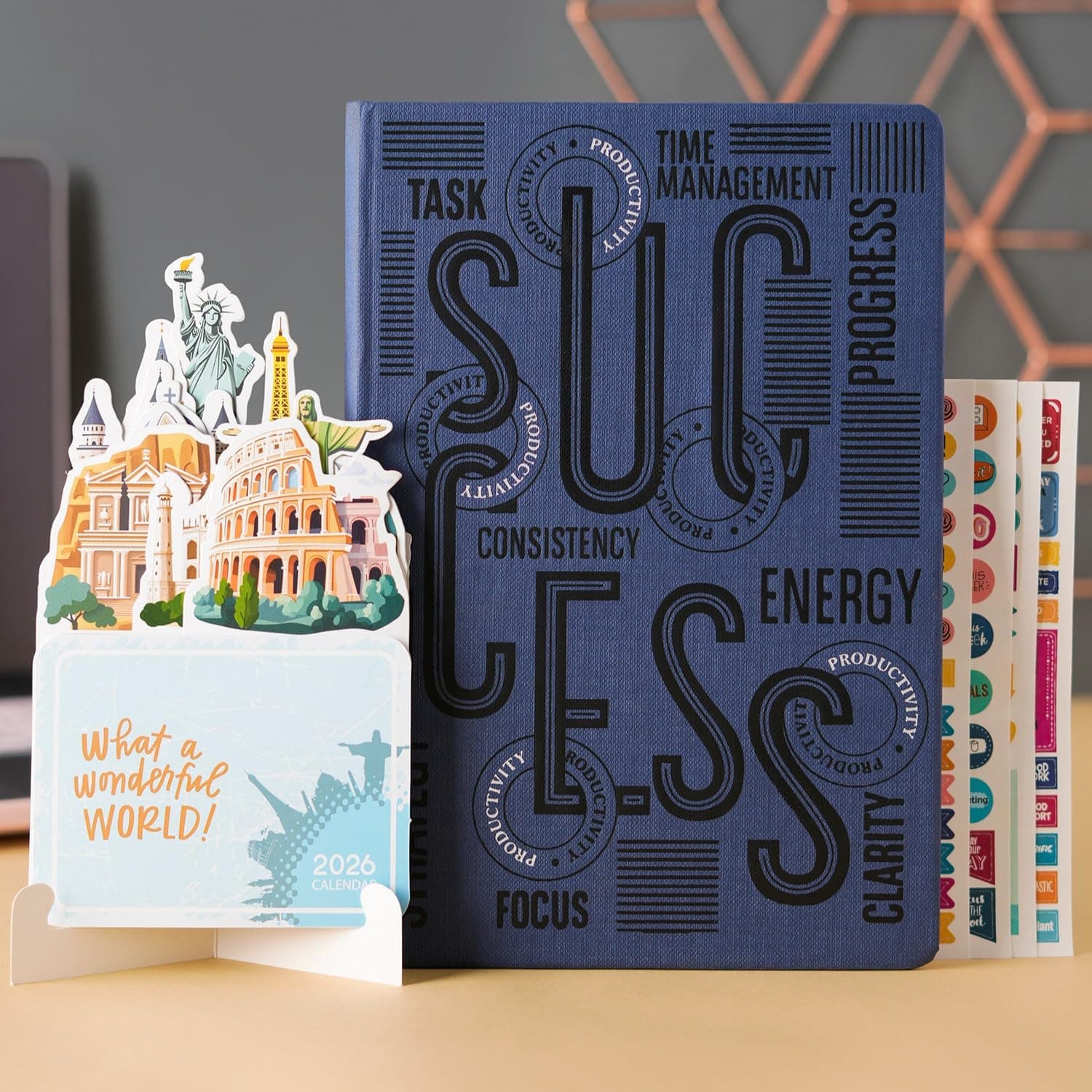 DOODLE Productivity Pro Planner Gift Set 2026 | A5 Executive Planner (288 Pages) + Desk Calendar + Activity Book + 4 Sticker Sheets + Mobile Stand | S...