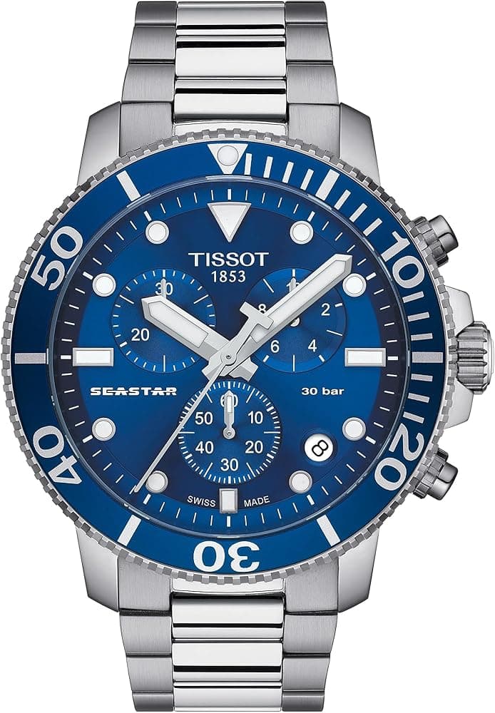 Tissot Blue Dial Stainless Steel Strap Analogue Quartz Wrist Luxury Watch for Men