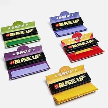 blaze up smoking rolling paper with roaches - regulars (pack of 5) brown, 5 Packs of 32 Leafs with 32 color Filter Tips