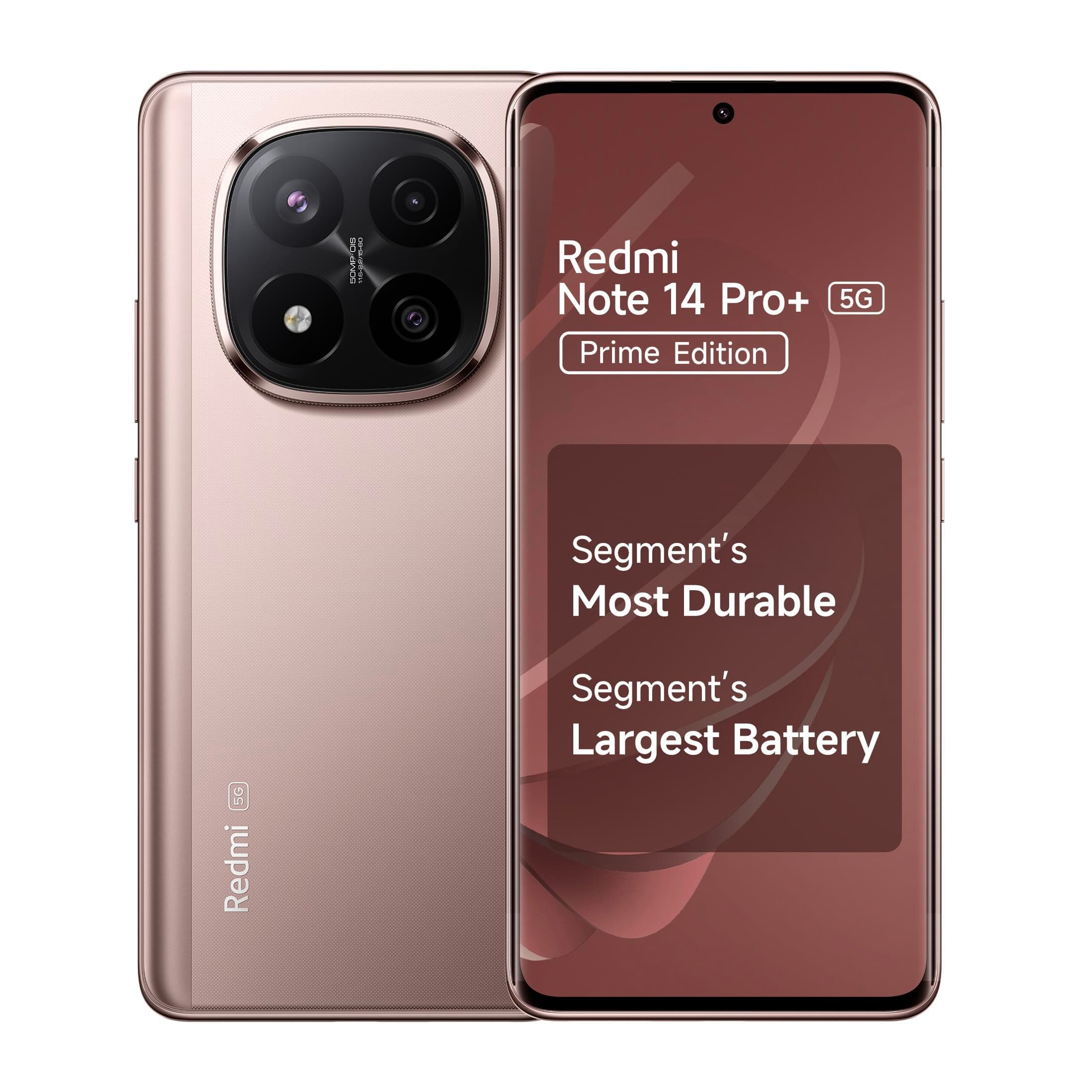 Redmi Note 14 Pro+ 5G Champagne Gold 8GB RAM 128GB Storage| 50 MP Triple Camera with Telephoto | Corning Gorilla Glass Victus 2 | IP68 IP69 | SD 7s Gen 3