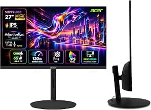 Acer SH272U G0 27 Inch WQHD 2560x1440 IPS Gaming Monitor I 120Hz Refresh Rate I 1ms VRB I USB Type-C 65W PD...
