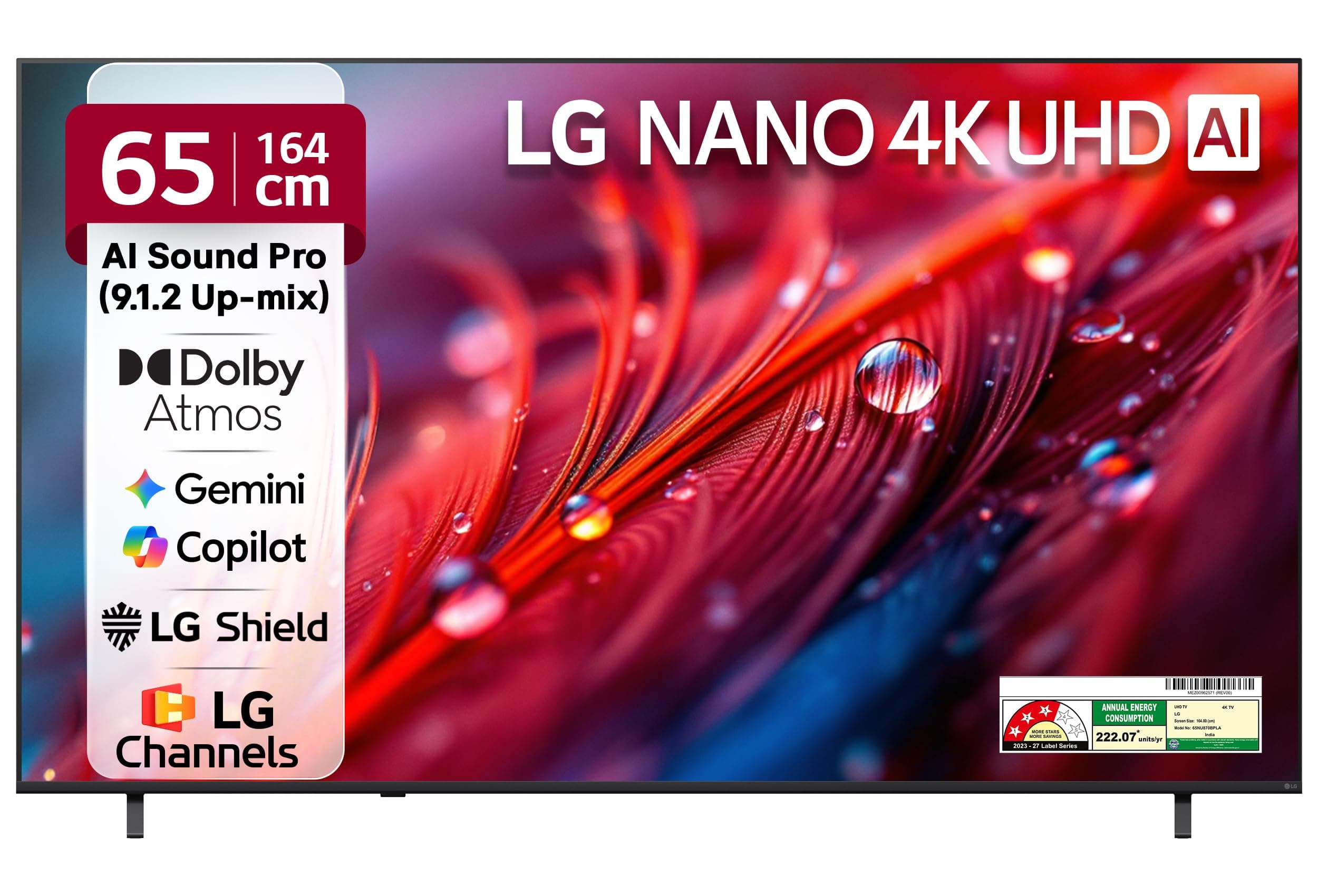 LG 164 cms (65 inches) NU87 AI Series 4K Ultra HD Smart webOS VA LED TV 65NU870BPLA