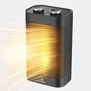 Goodscity Room Heater for Home | 1500W PTC Ceramic Quiet & Fast Heating | 70 degree Oscillation, Fan Mode, 2 Heat Setting, Safety Protection for Bedro...