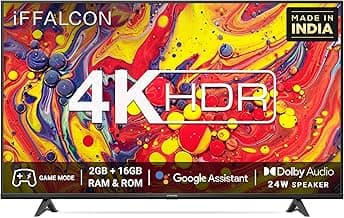 iFFALCON 108 cm (43 inches) 4K Ultra HD Certified Android Smart LED TV 43U61 (Black) (2021 Model)