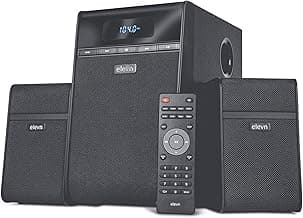 elevn Wireless, USB, Auxiliary, Bluetooth Aura 2.1 Deep Bass Premium 5.0 BT Multimedia Subwoofer Speaker with 80 Watts Peak Output, LED Display and Re