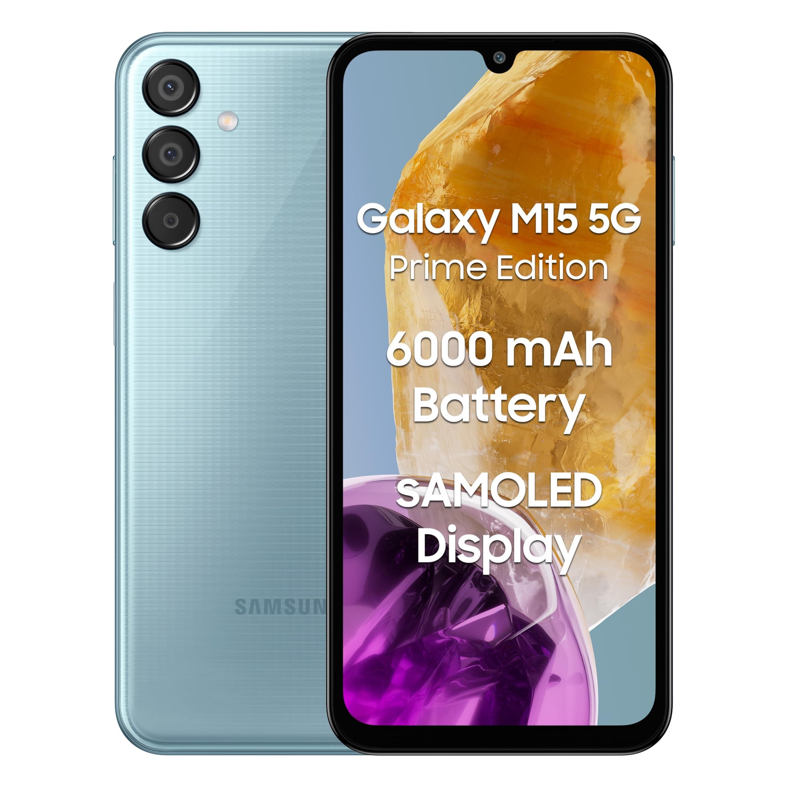 Samsung Galaxy M15 5G Prime Edition (Celestial Blue,6GB RAM,128GB Storage)| Super AMOLED Display| 50MP Triple Cam| 6000mAh Battery| MediaTek Dimensity...