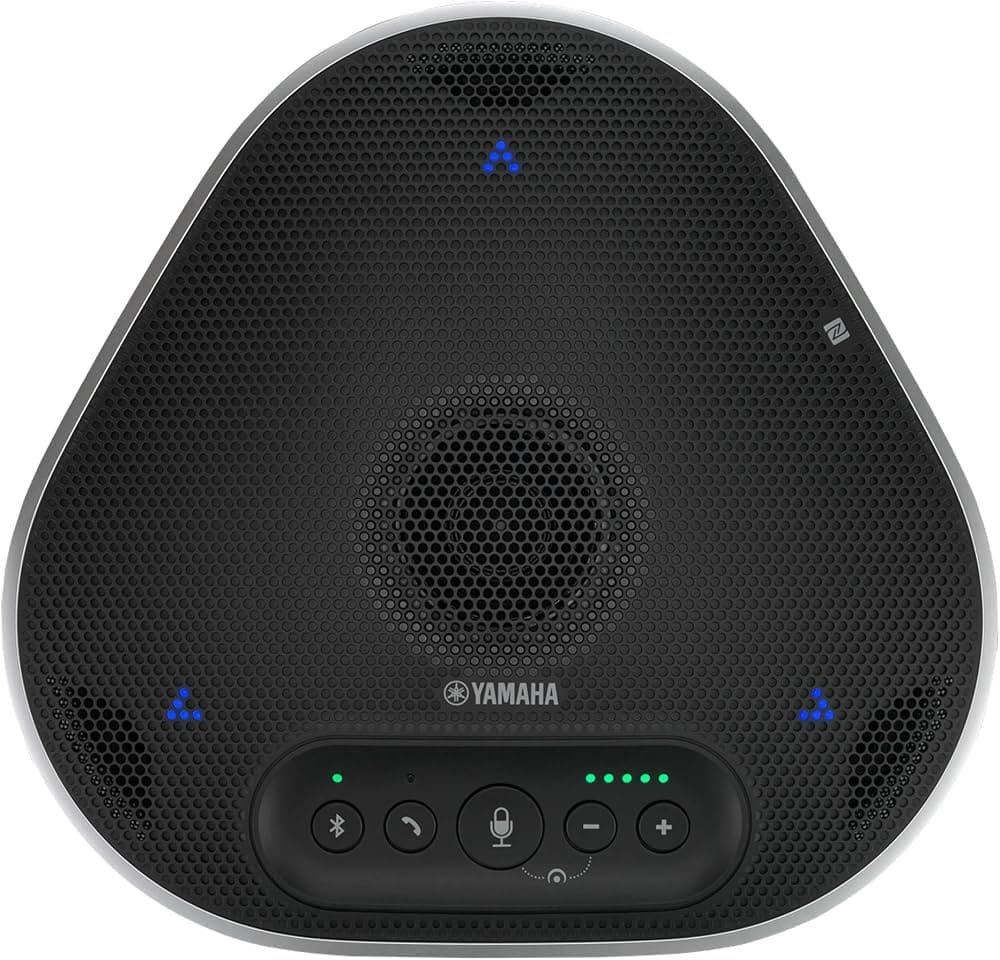 YAMAHA YVC-330 - Portable USB & Bluetooth speakerphone for open workspaces and small to medium-sized conference rooms - Black