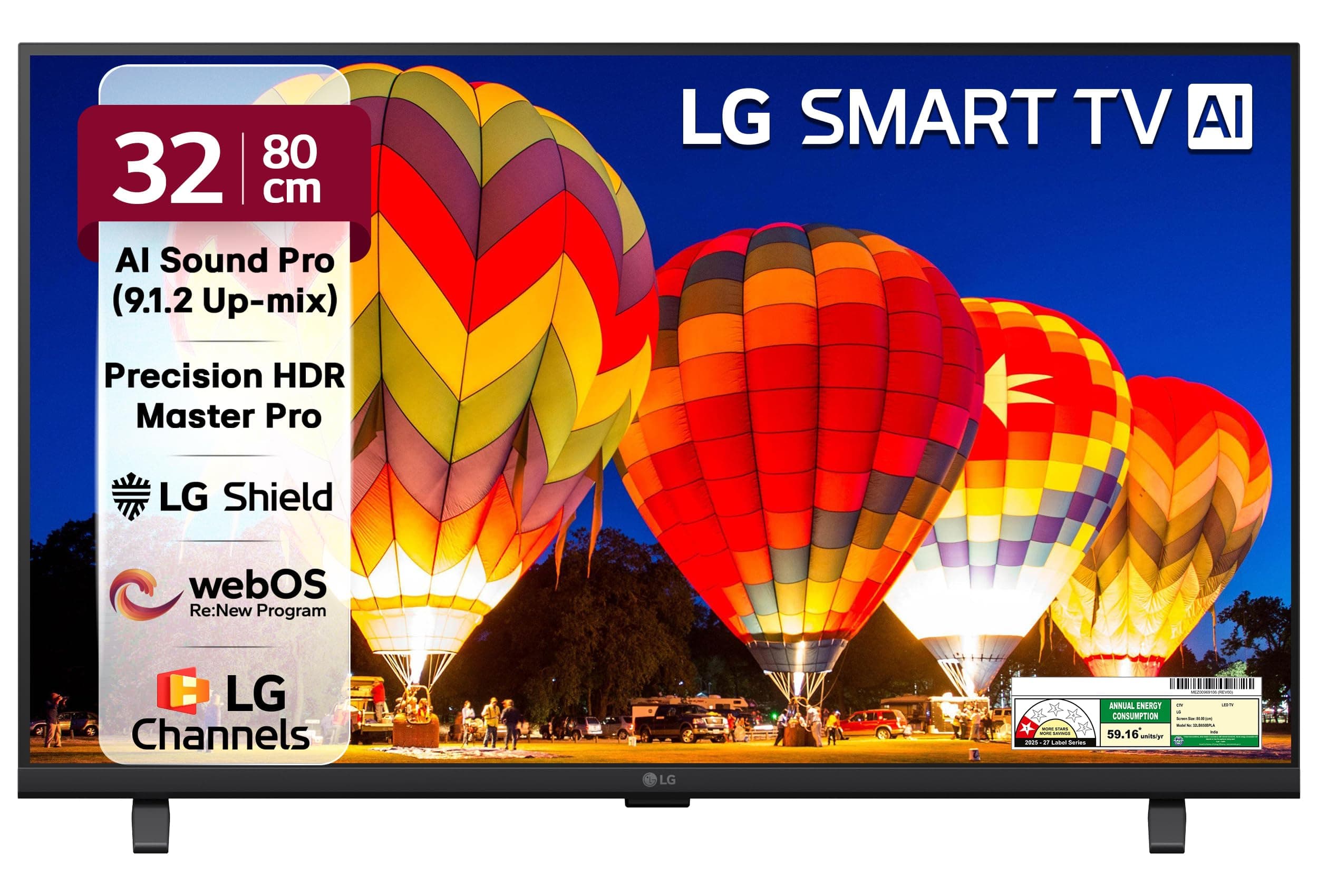 LG 80 cms (32 inches) LB650 AI Series HD Smart webOS VA LED TV 32LB650BPLA