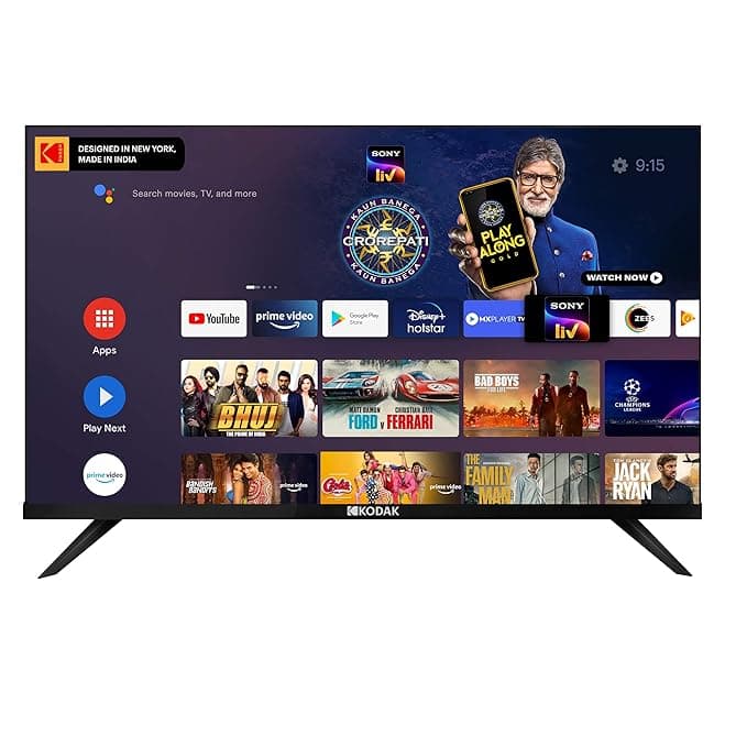 Kodak 108 cm (43 Inches) Full HD Certified Android LED TV 43FHDX7XPROBL (Black) (2021 Model) Smart Televisions