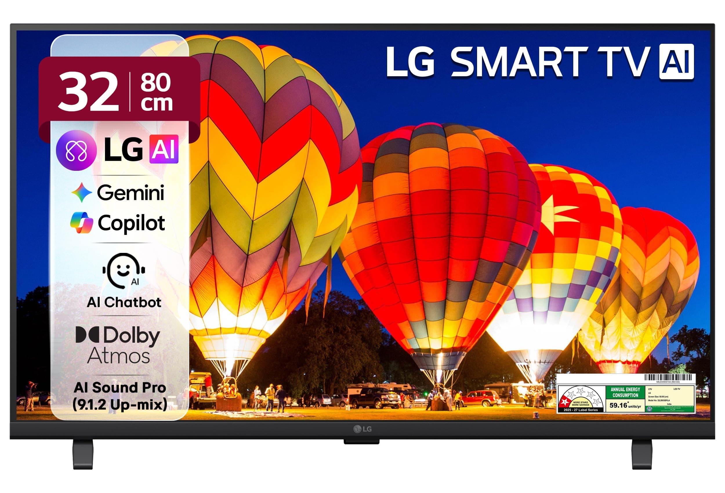 LG 80 cms (32 inches) LB655 AI Series HD Smart webOS VA LED TV 32LB655BPLA