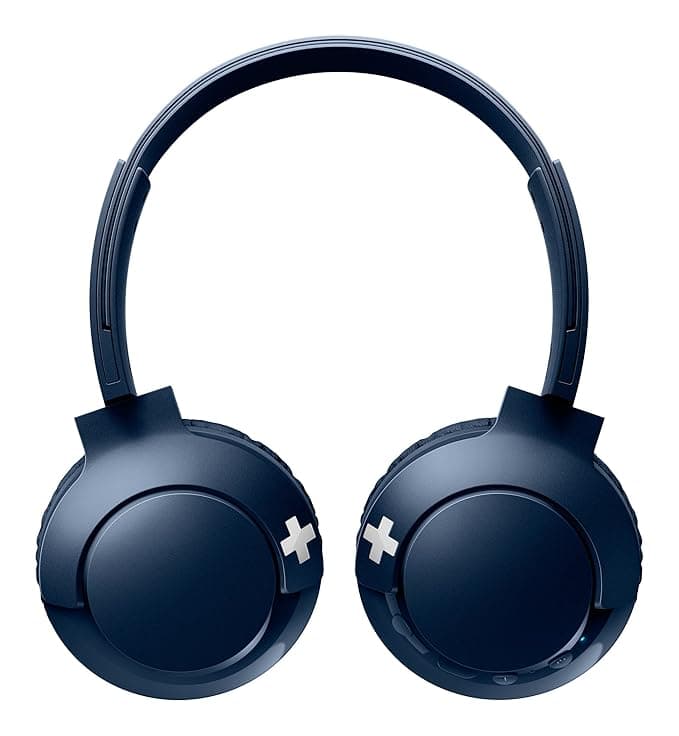 (Renewed) Philips SHB3075BL, 00 Wireless On-Ear Headphones with Mic (Blue)