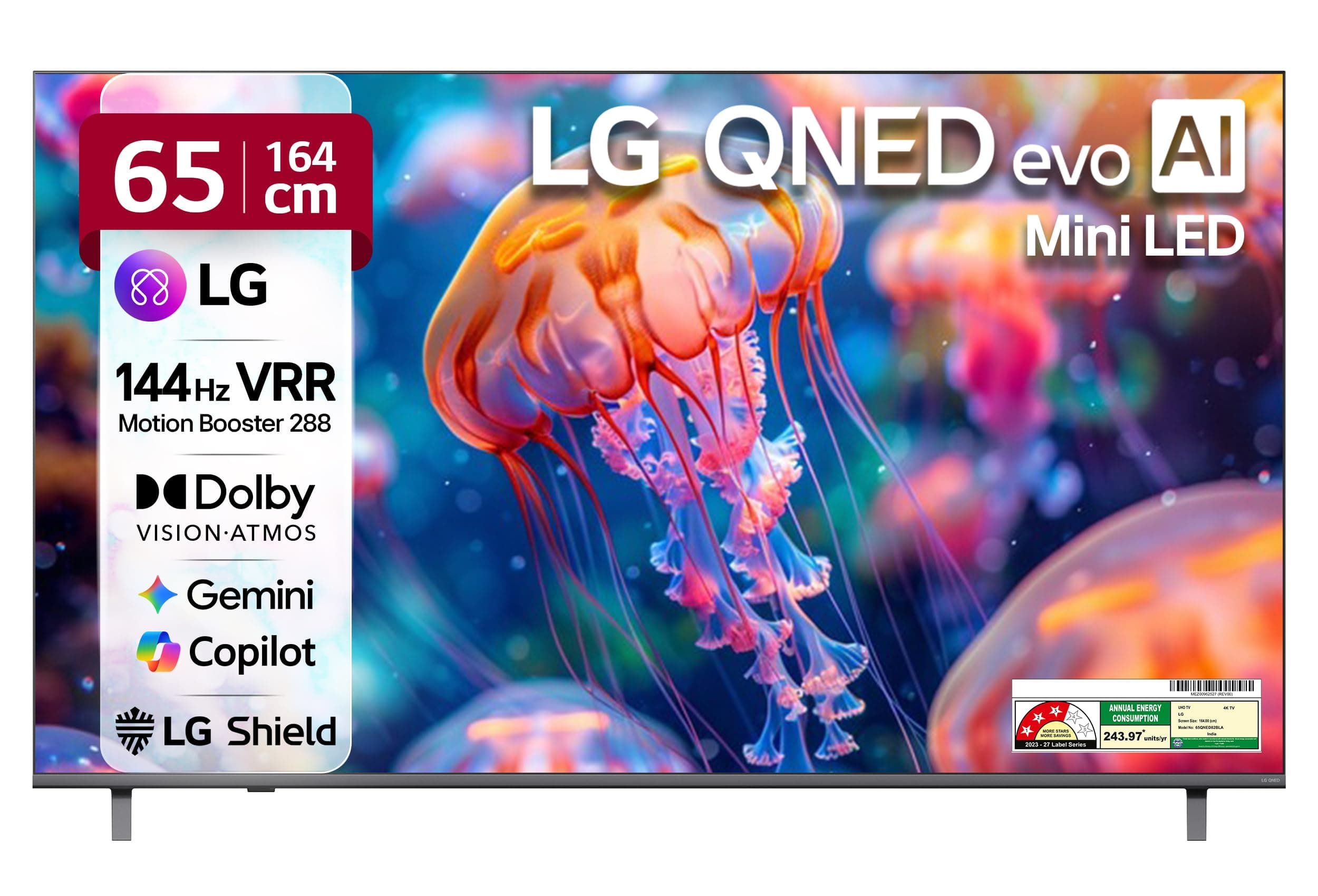 LG 164 cms (65 inches) QNED82 AI Series 4K Ultra HD Smart webOS IPS QNED MiniLED TV 65QNED82BLA