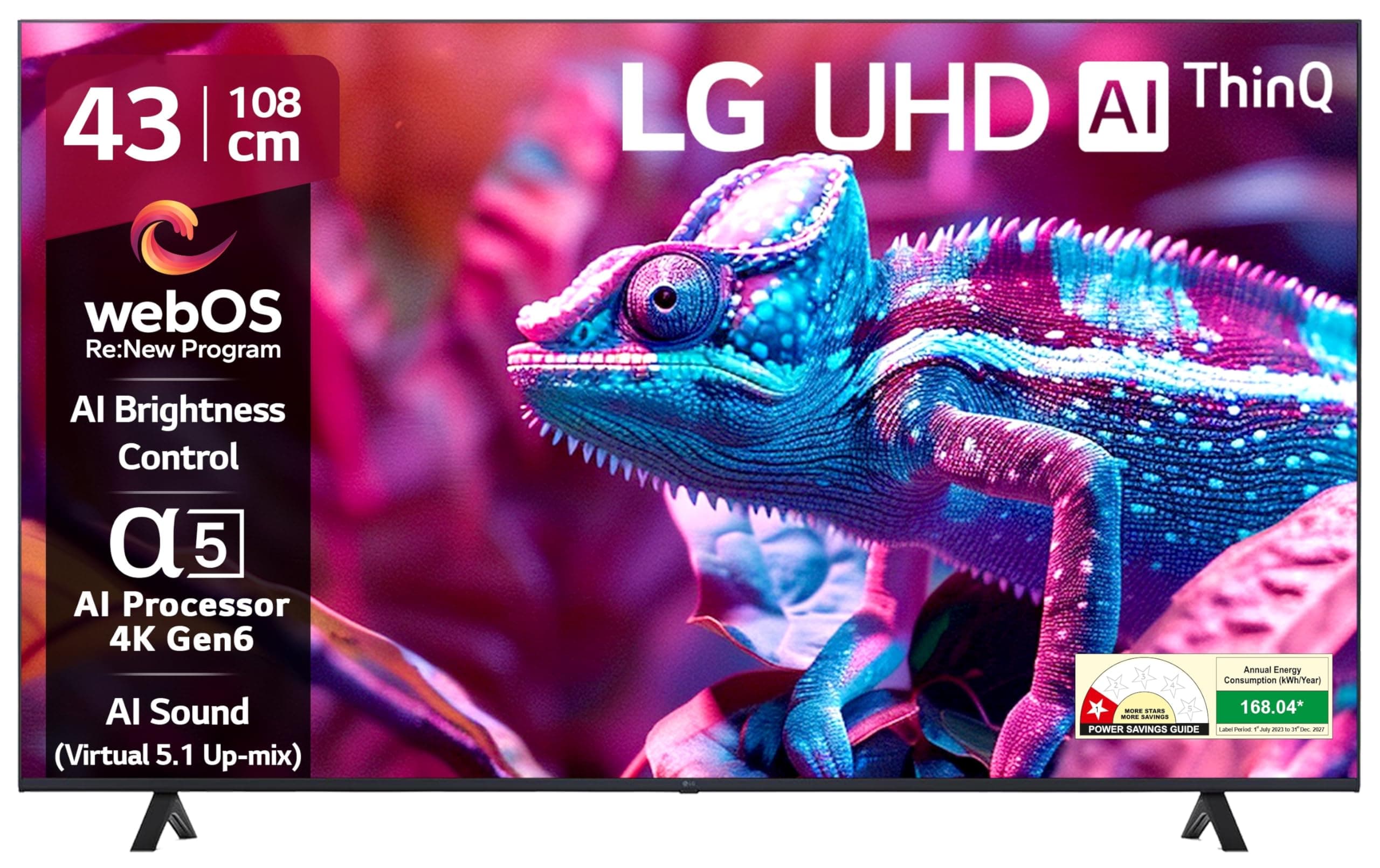 LG 108 cm (43 inches) UR75 Series 4K Ultra HD Smart LED TV 43UR75006LC