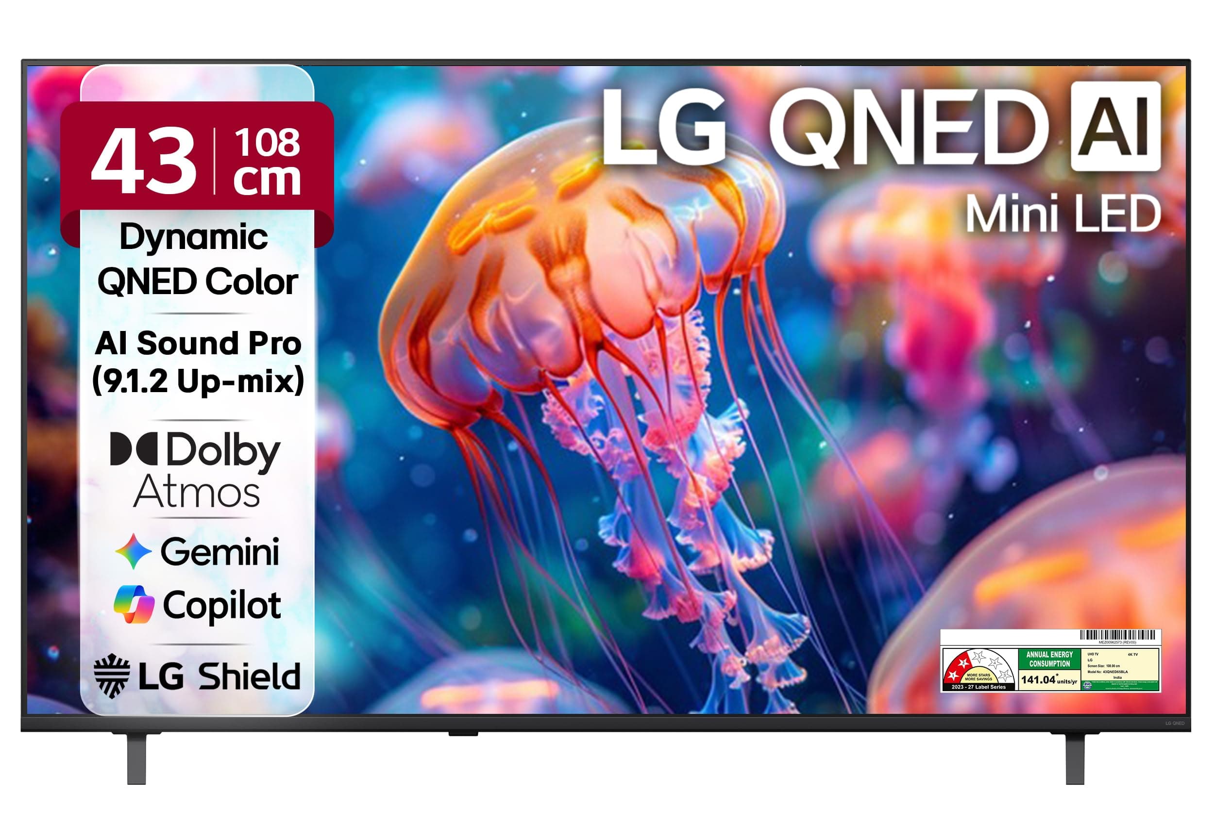 LG 108 cms (43 inches) QNED65 AI Series 4K Ultra HD Smart webOS QNED Mini LED TV 43QNED65BLA