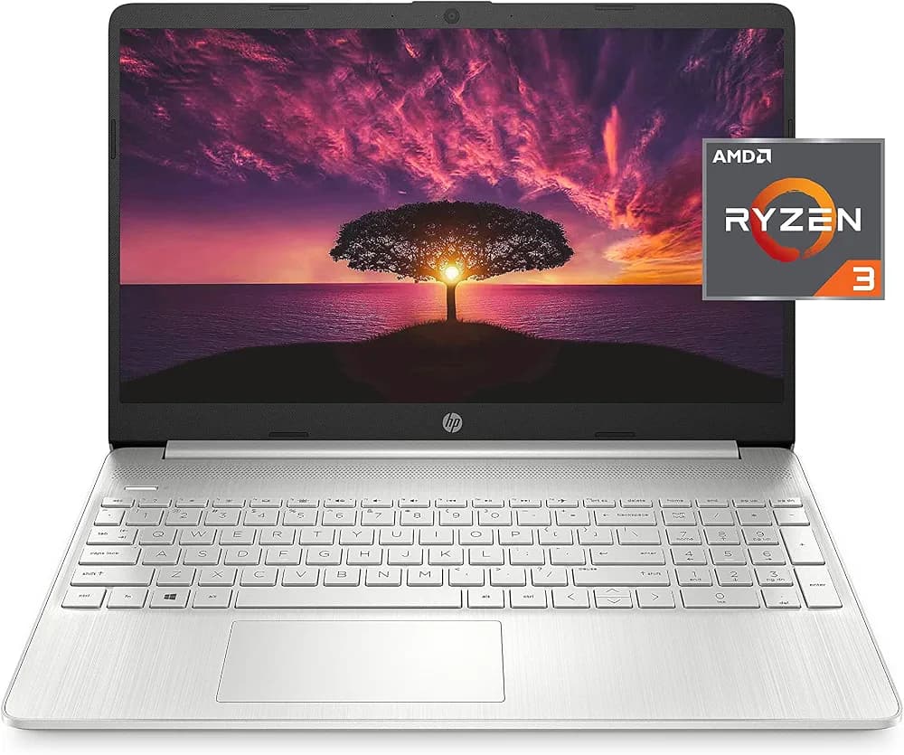 HP 15 Laptop, AMD Ryzen 3 Processor, 8 GB RAM, 256 GB SSD, 15.6? Full HD Windows 10 Home in S Mode, Lightweight Computer with Webcam and Dual Mics, Work, Study, & Gaming (15-ef1050nr, 2021)