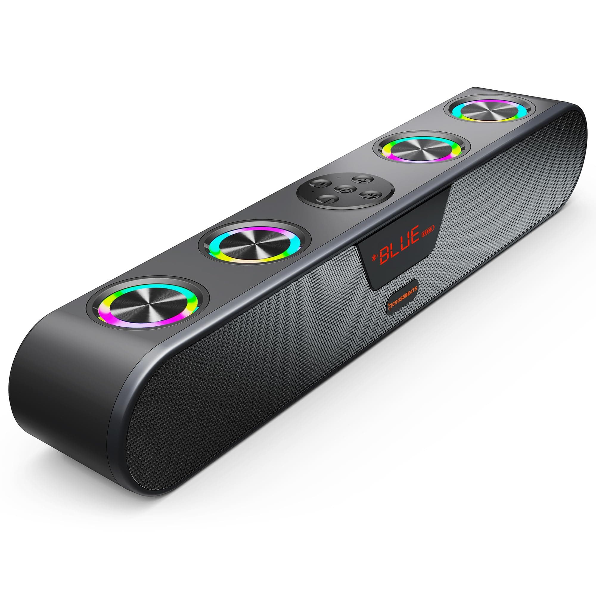 CrossBeats Blaze B30 Bluetooth 30W Soundbar Gaming RGB Light | AUX, BT, SD Card, USB &FM I 8 Hrs Playtime Fast Charge| TWS Pairing| Built in mic| BT S...
