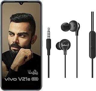 Vivo V21e 5G (Sunset Jazz, 8GB RAM, 128GB Storage) with No Cost EMI/Additional Exchange Offers + vivo Color Wired Earphones with Mic and 3.5mm Jack (B