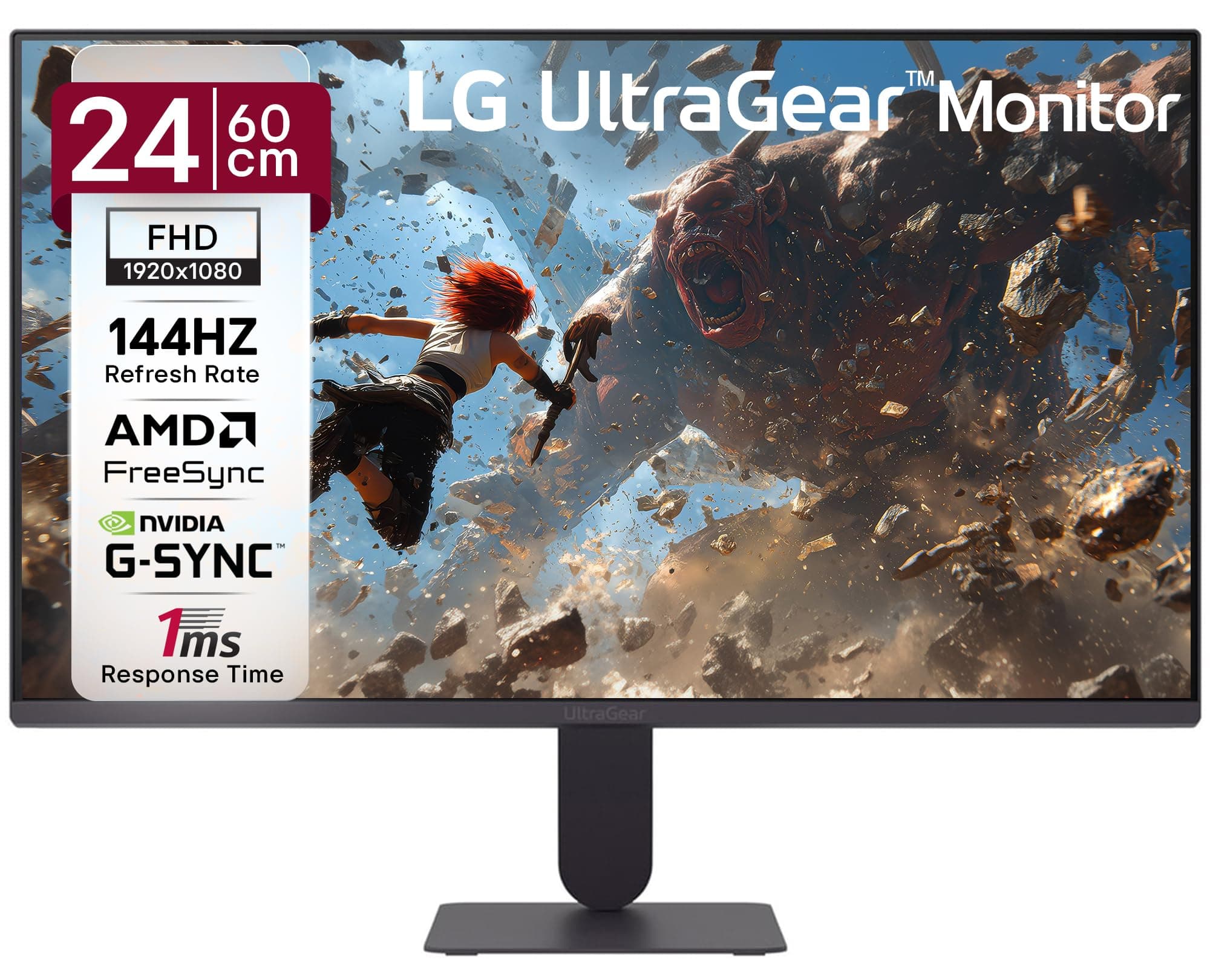 LG 24G411B 60 cm (24 Inch) Ultragear FHD(1920 x 1080) IPS Gaming Monitor, 1ms MBR, 144Hz, HDR10, NVIDIA G-Sync Compatible,...