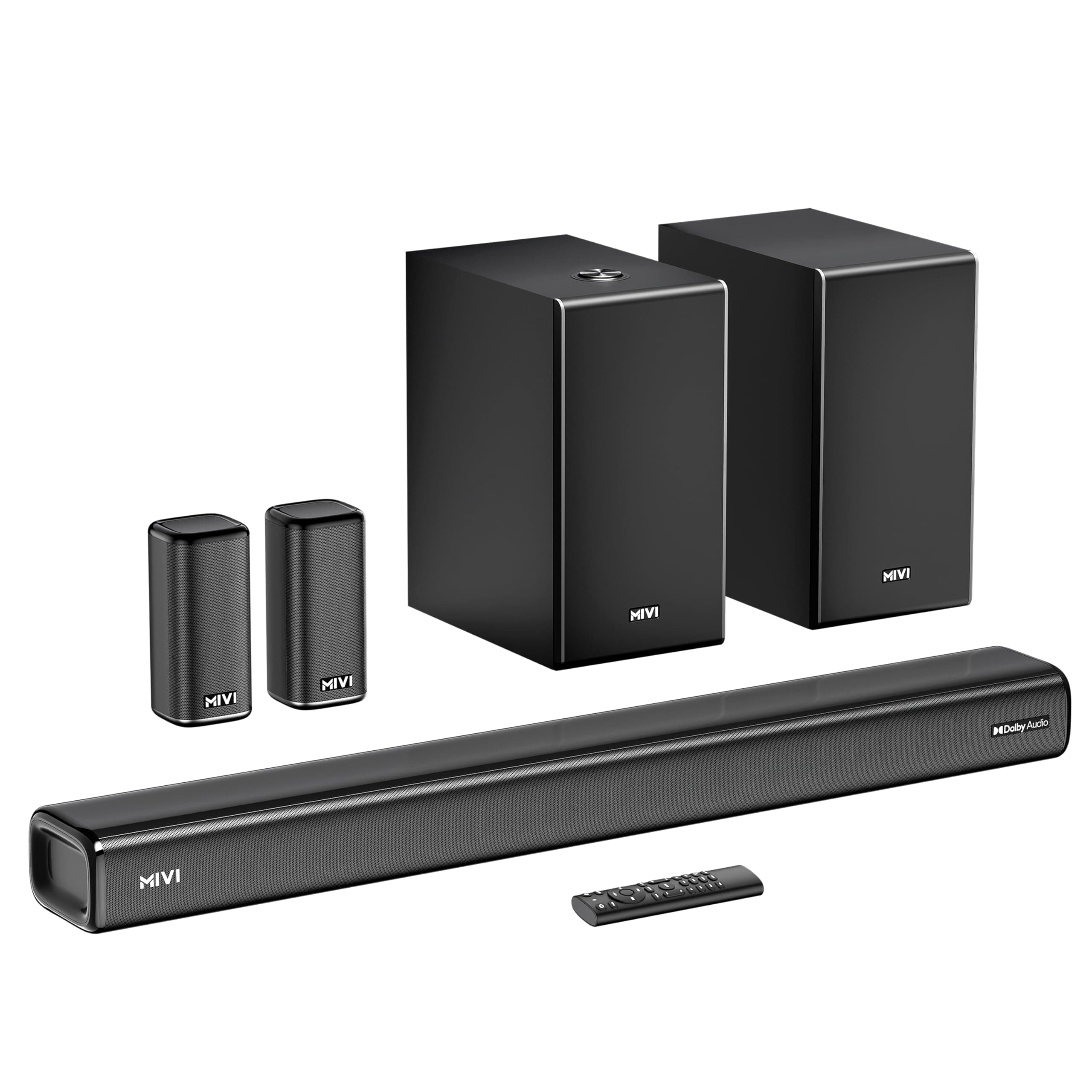 Mivi Nex 900 Dolby Audio Soundbar (New Launch)| 900W Signature Sound | 5.2 Channel Home Theatre System with Dual Subwoofers and Satellites | Nex Surro...