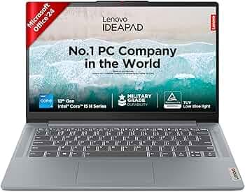 (Refurbished) Lenovo IdeaPad Slim 3, Intel Core i5-12450H, 12th Gen, 16GB RAM, 512GB SSD, FHD, 14"/35.5cm, Windows 11, MS Office Home 2024, Grey, 1.37...