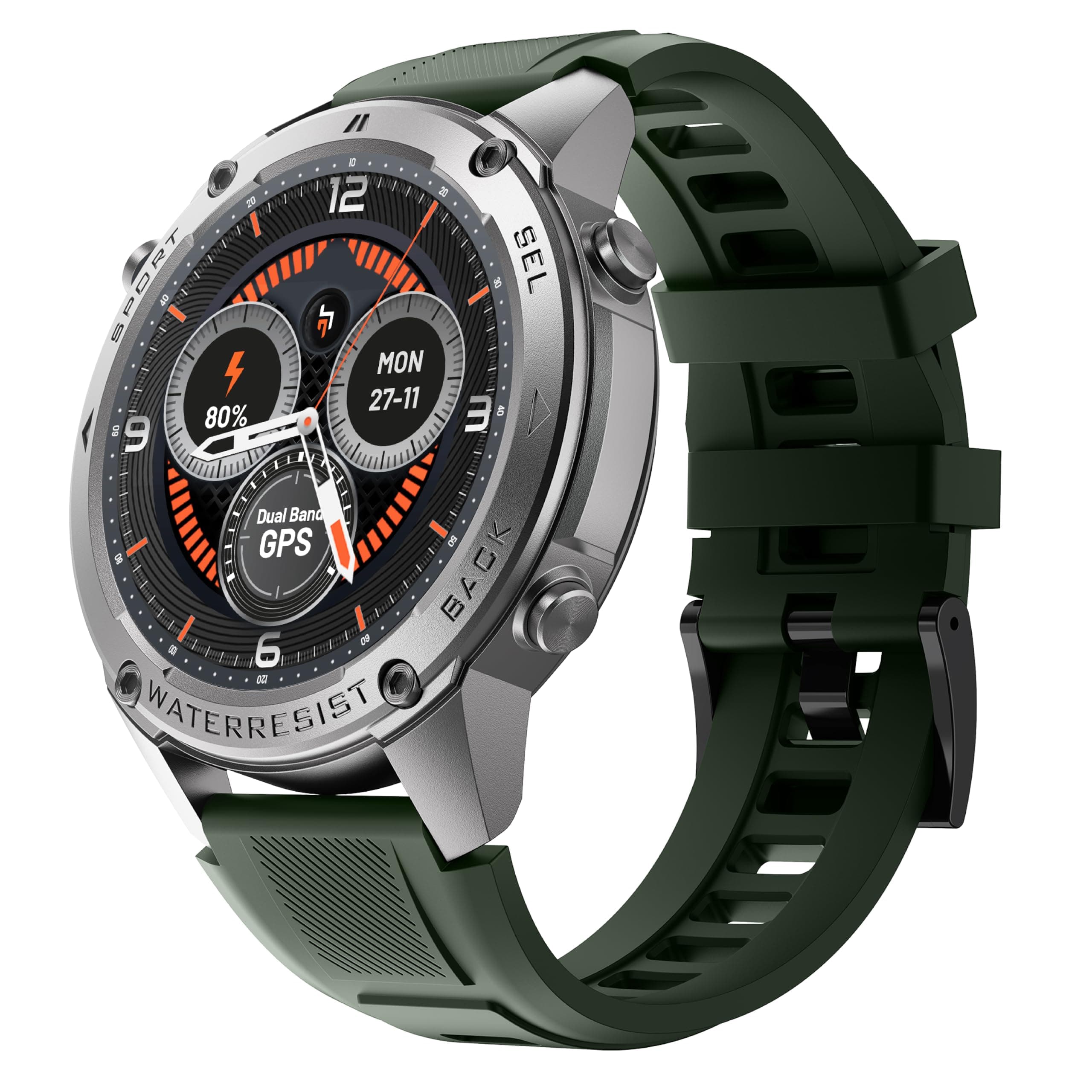 CrossBeats Armour Summit Premium Rugged Smart Watch for man | Latest 1.43” AMOLED Always on Display |IP69K 5 ATM Waterproof |
