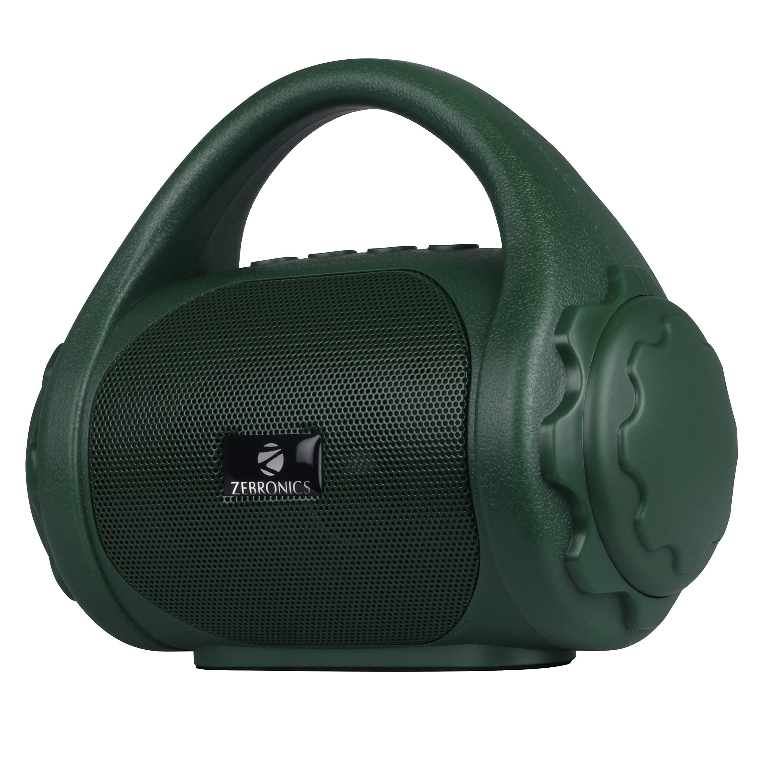 Zebronics ZEB-COUNTY 3 W Wireless Bluetooth Portable Speaker With Supporting Carry Handle, USB, SD Card, AUX, FM & Call Function. (Green)