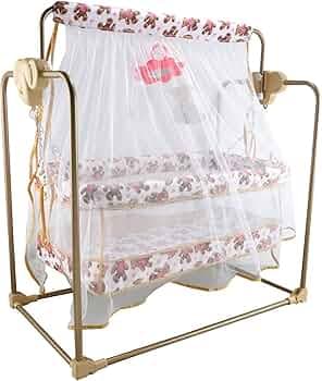 MAMA LUV MEE Baby Cradle with Swing | Crib with Mosquito Net | Baby Palna | Sturdy and Safe for 0-8 Months