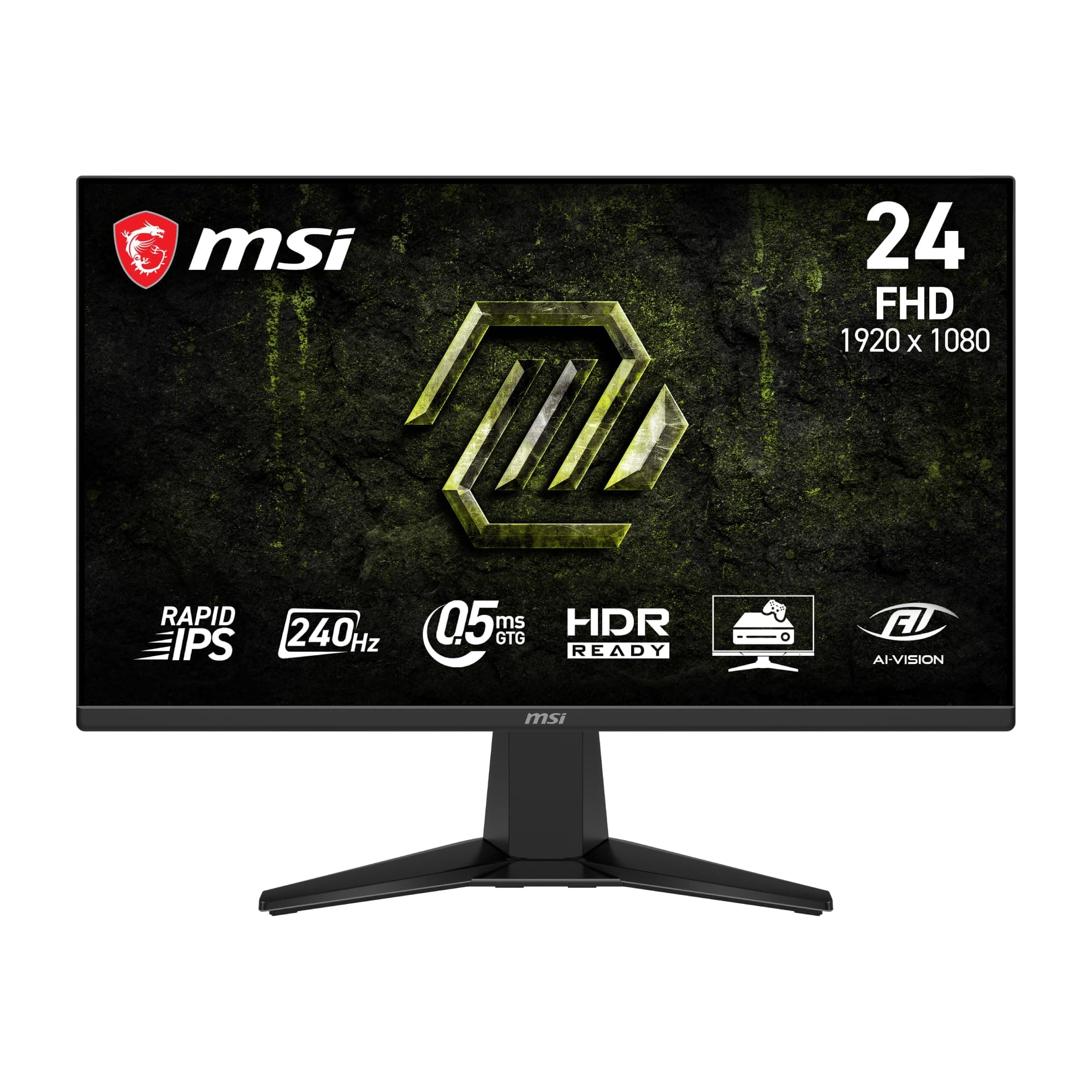 MSI MAG 245F X24 24-Inch Gaming Monitor, 1920x1080 FHD, Rapid IPS, 240Hz, 0.5ms, HDR Ready, AMD FreeSync Premium, Eye Care, AI Vision, HDMI 2.0b, DP 1...