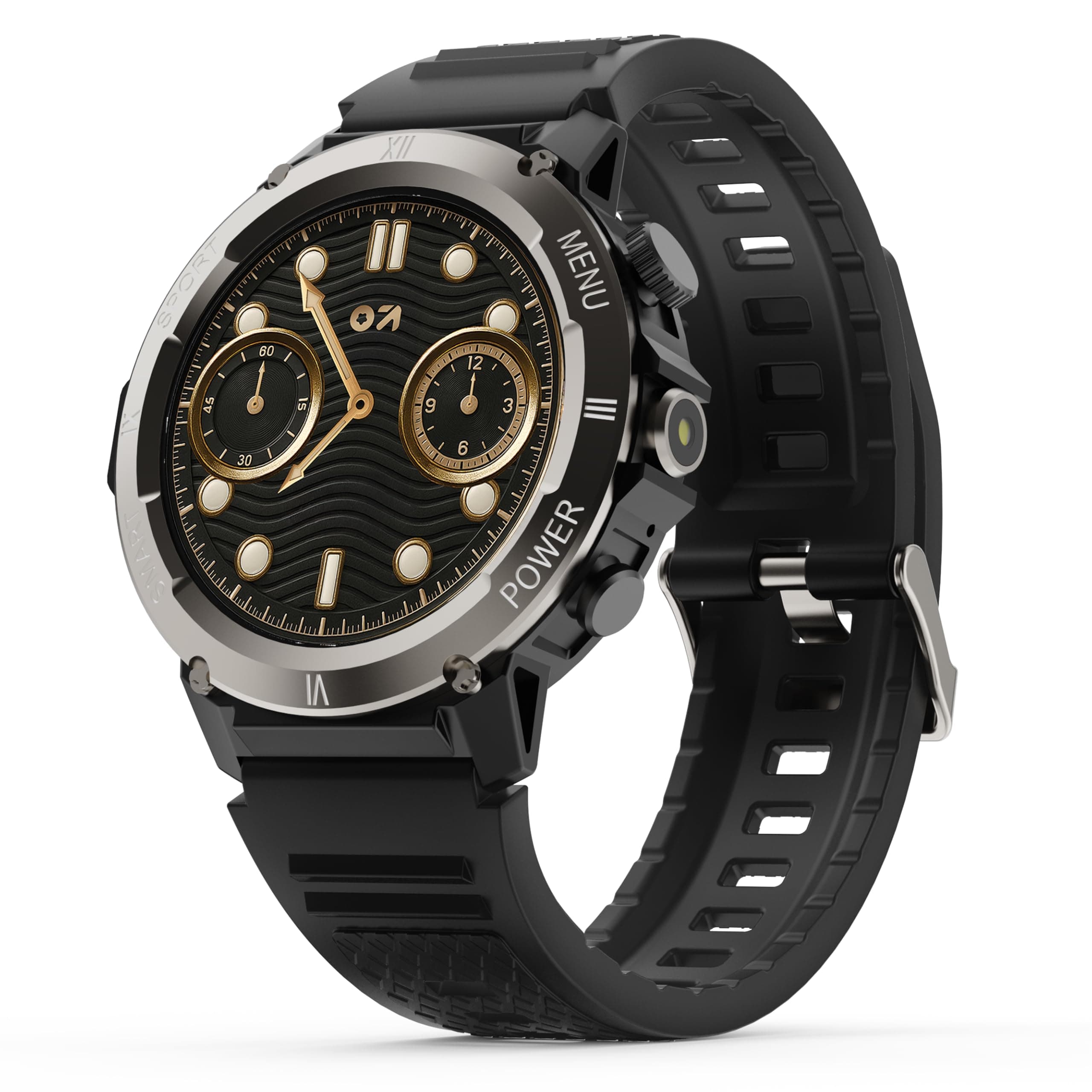 GOBOULT Newly Launched Tuff Hawk Smart Watch 1.39'' HD Display, BT Calling, Working Crown, 150+Watchfaces, 450 Nits Brightness, AI Voice Assistant, Sp...