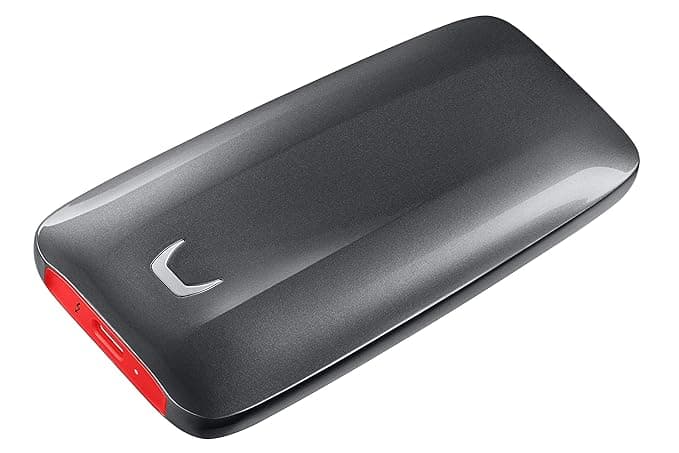 Samsung X5 Portable SSD - 500GB - Thunderbolt 3 External SSD (MU-PB500B/AM) Gray/Red External Solid State Drives