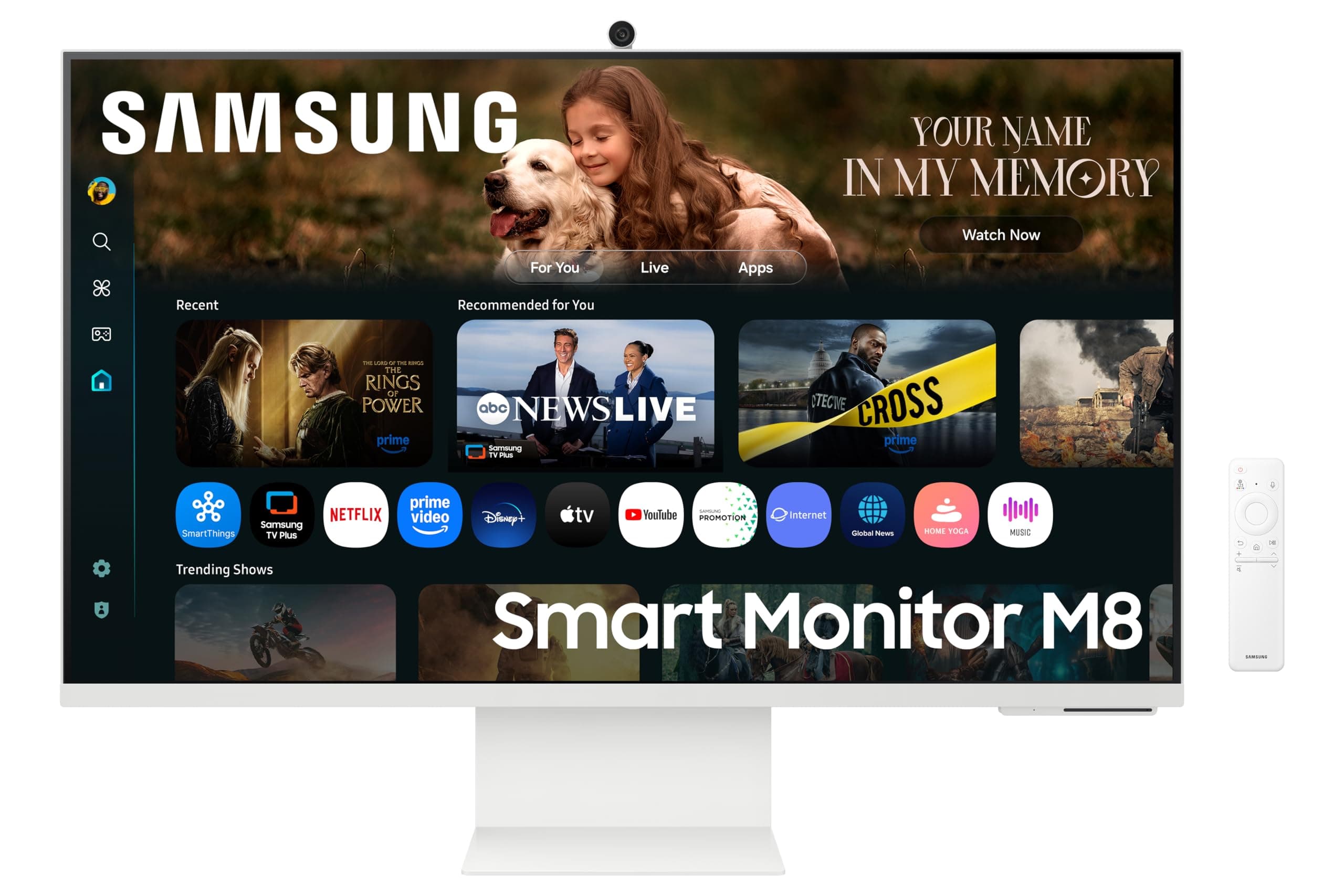 Samsung M8 Series 32 Inch (80 cm) Vision AI Smart Monitor, 4K (3840x2160), in-Built Speaker, Slimfit Camera, 60Hz, 4ms, Wi-Fi, Bluetooth, USB, USB-C, Wireless Display (LS32FM801UWXXL, Warm White)