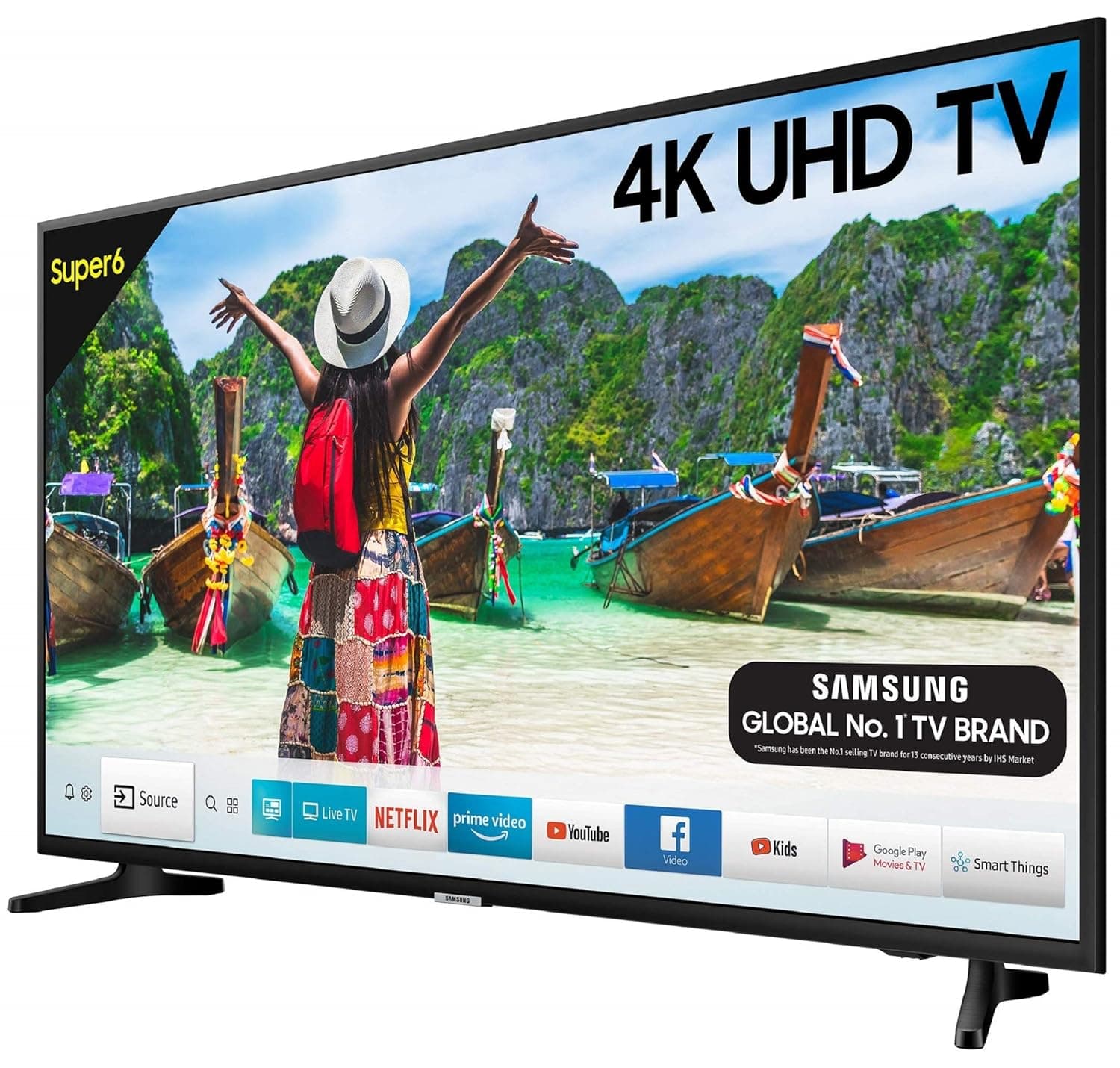 Samsung 108 cm (43 Inches) Super 6 Series 4K UHD LED Smart TV UA43NU6100 (Black) (2019 model) Smart Televisions