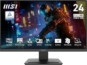 MSI PRO MP243L E14 24" IPS Gaming Desktop Monitor 1920 x 1080 (FHD), 144Hz, Adaptive Sync, HDR Ready, HDMI, VGA Port, VESA...