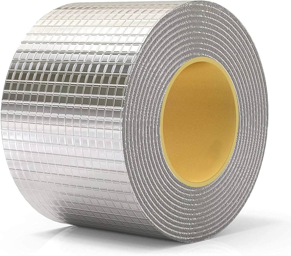 TIRALUHEM Heavy Duty Multipurpose Leakage Repair Waterproof Tape For Roof Leakage Pipe Water Tape Leakage Solution Aluminium Foil Tape Waterproof Adhesive Tape Sealing Butyl Rubber Tape (10 cm x 5 m)