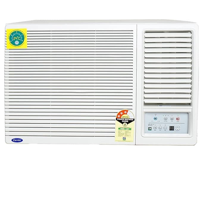 Carrier 1.5Ton 3 Star Copper, Dust Filter & Turbo Mode, 2024 Model Window Inverter Air Conditioner (18KESTRELLA EXI, White)