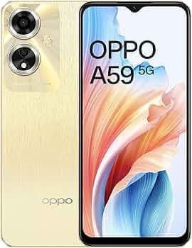 (Refurbished) OPPO A59 5G (Silk Gold, 6GB RAM, 128GB Storage) | 5000 mAh Battery with 33W SUPERVOOC Charger | 6.56" HD+ 90Hz Display | with No Cost EM...