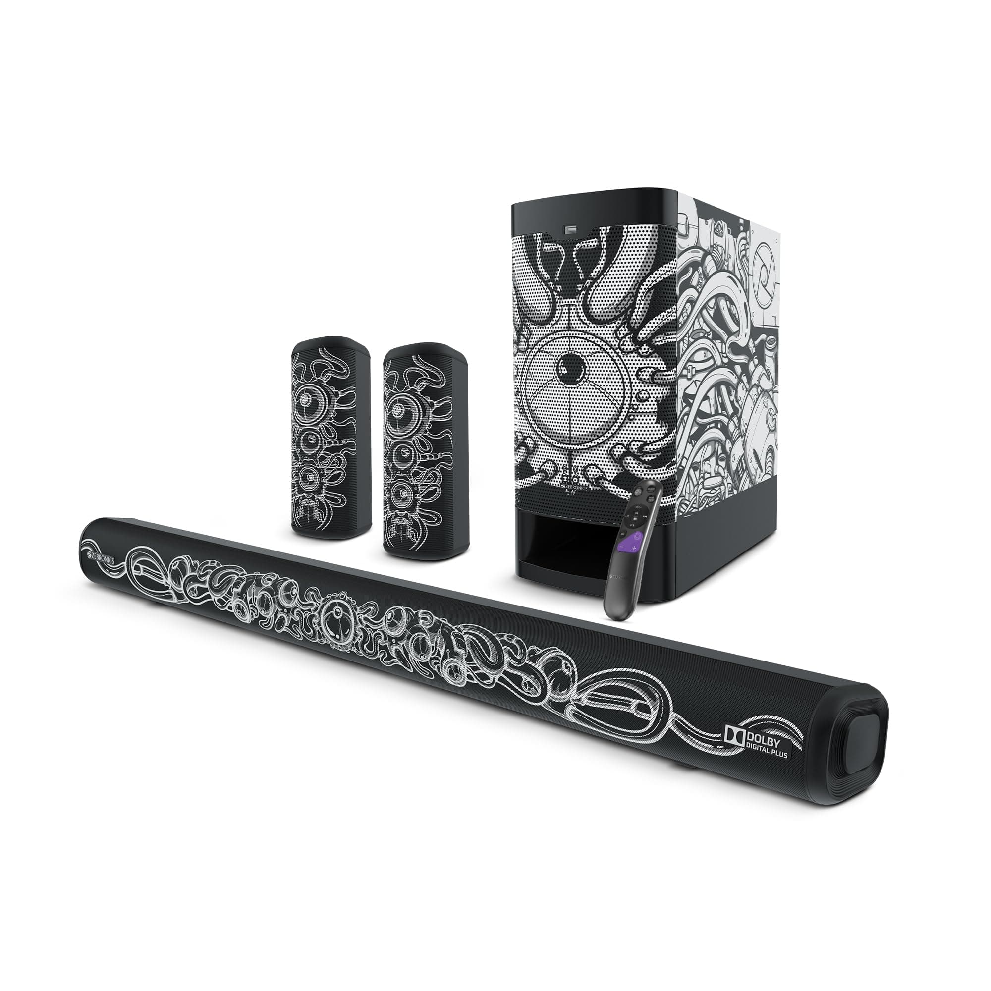 ZEBRONICS Newly Launched 525 Watts Soundbar JUKE BAR 9400 PRO DOLBY 5.1(Designed by Santanu Hazarika)with BT v5.0,HDMI ARC,Optical IN,USB,AUX,Dual Rea...