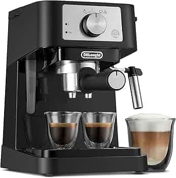 De'Longhi Stilosa EC260BK  Barista Type Coffee Maker for Espresso, Lungo and Cappuccino, Designed in Italy
