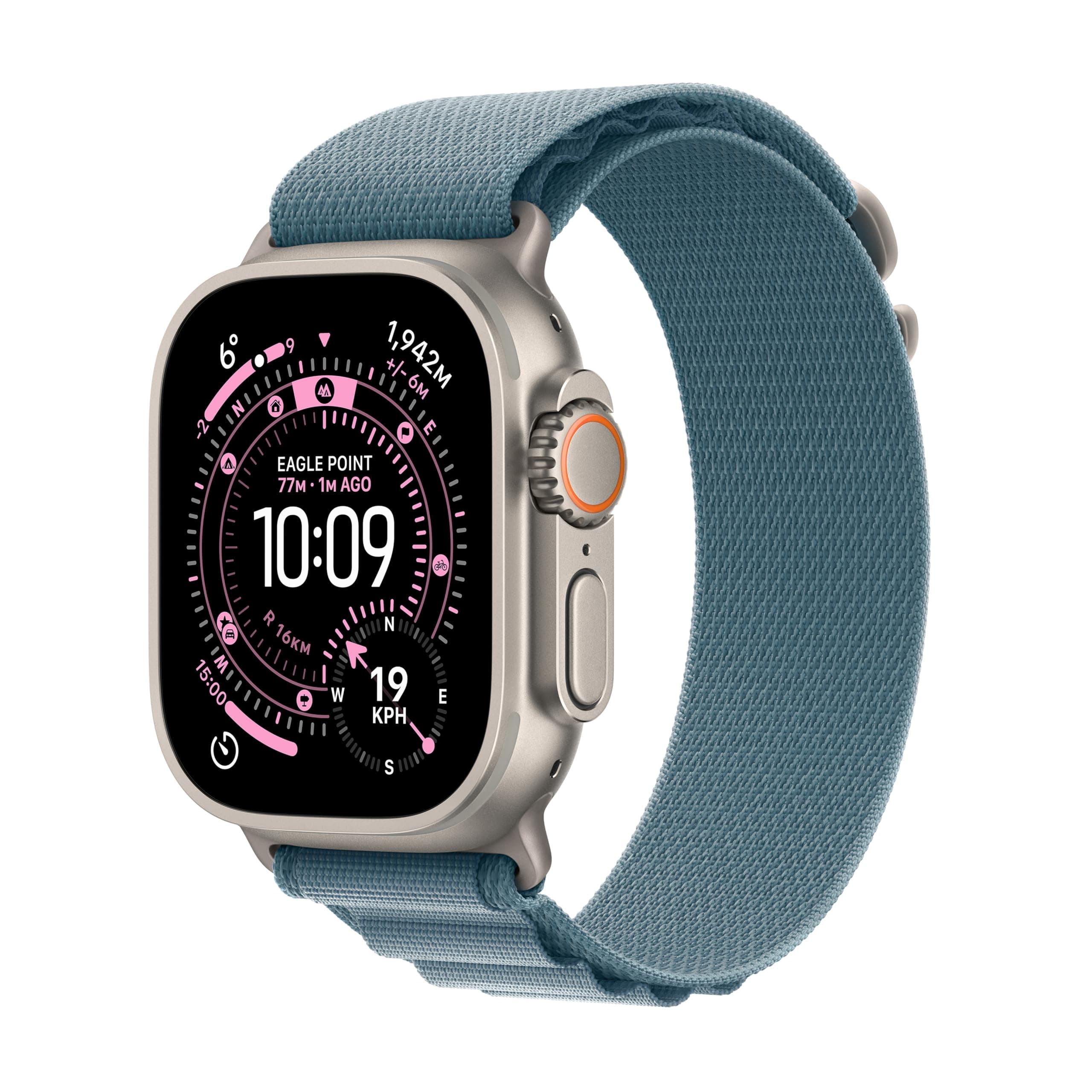 Apple Watch Ultra 3 GPS + Cellular 49mm Natural Titanium Case with Light Blue Alpine Loop - Small