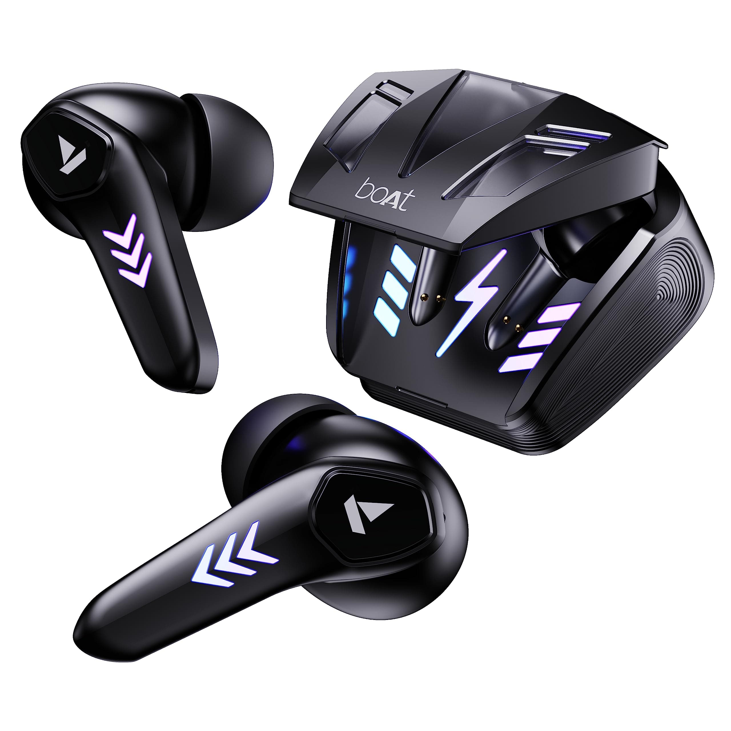 boAt Newly Launched Airdopes 190 True Wireless Earbuds with Beast™ Mode(50ms) for Gaming, 40H Playtime, Breathing LEDs, boAt Signature Sound, Quad Mics ENx™ Tech, ASAP™ Charge & BT v5.3(Black Sabre)
