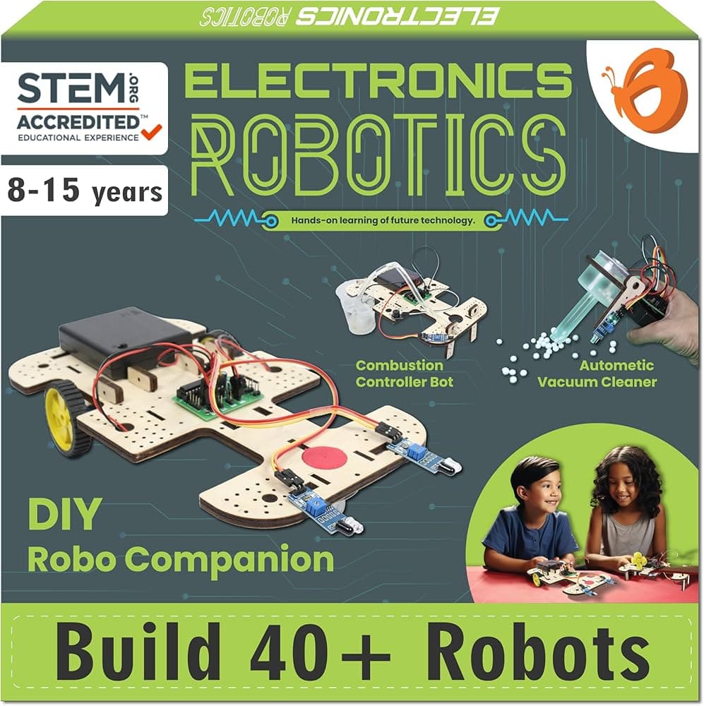 ButterflyEdufields 40in1 STEM Robotics kit | STEM Toys for Kids Ages 8 9 10 11 12 Years Old Boys Girls | 100+ Parts, Electronics Sensor Modules | No C...