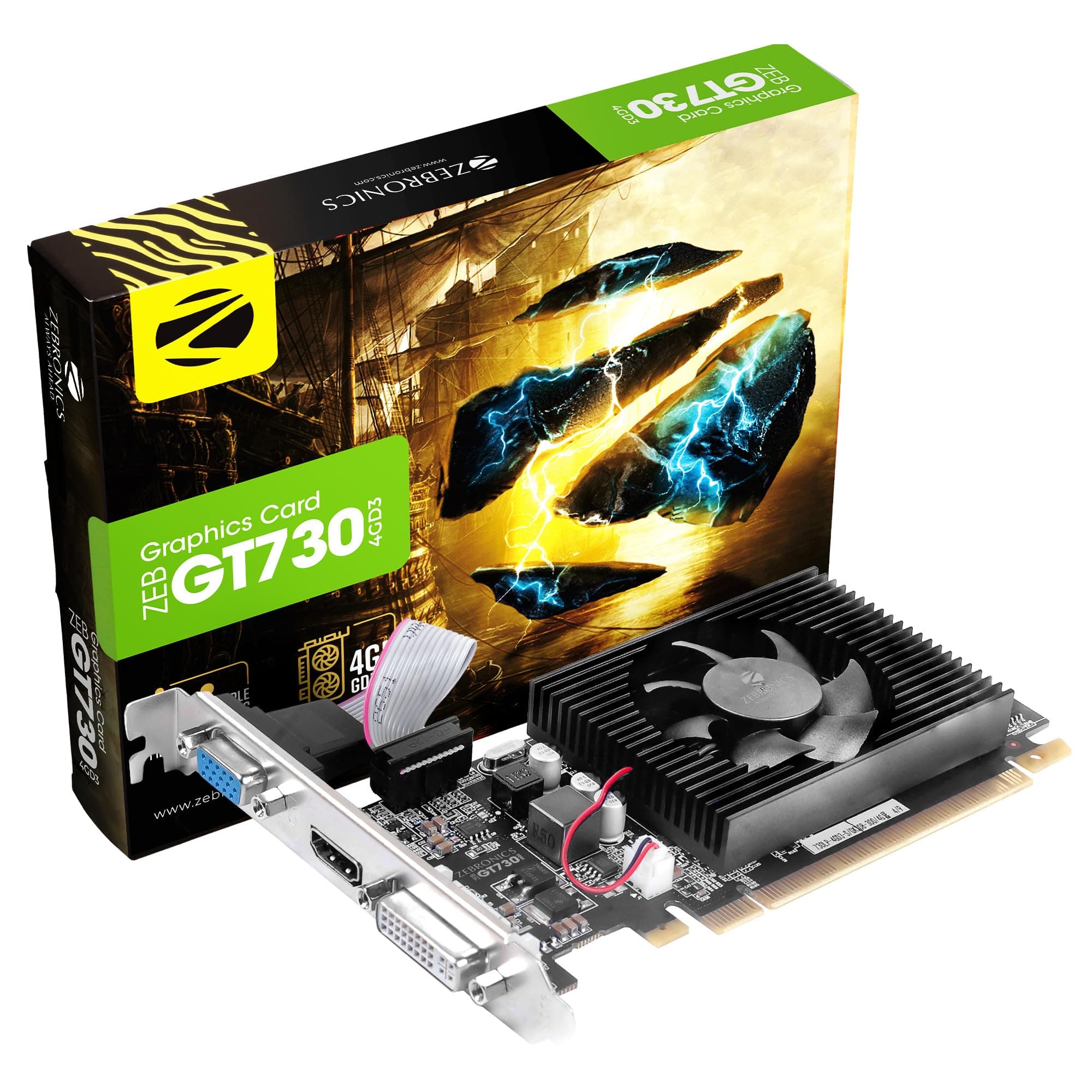 Zebronics GT730 4GB DDR3 Graphic Card with Heatsink and Fan