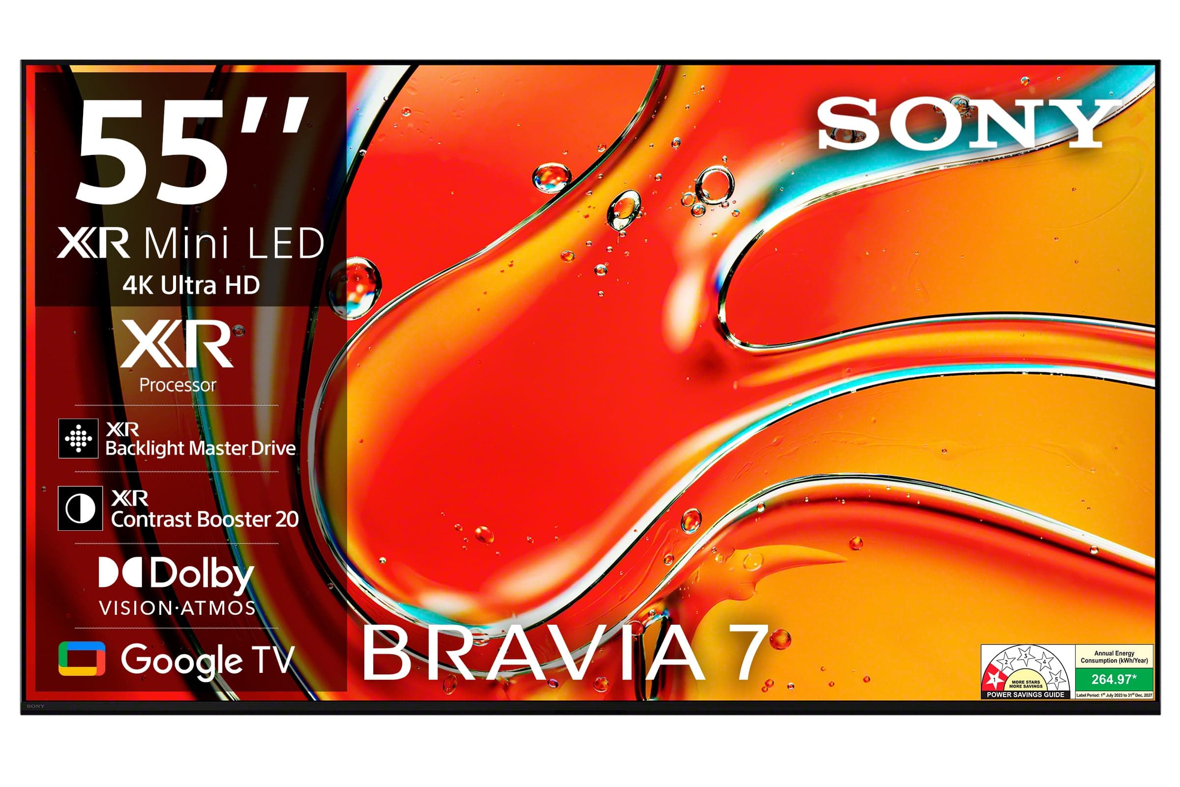 Sony BRAVIA 7 Series 139 cm (55 inches) 4K Ultra HD Smart Mini LED Google TV K-55XR70 (Black)