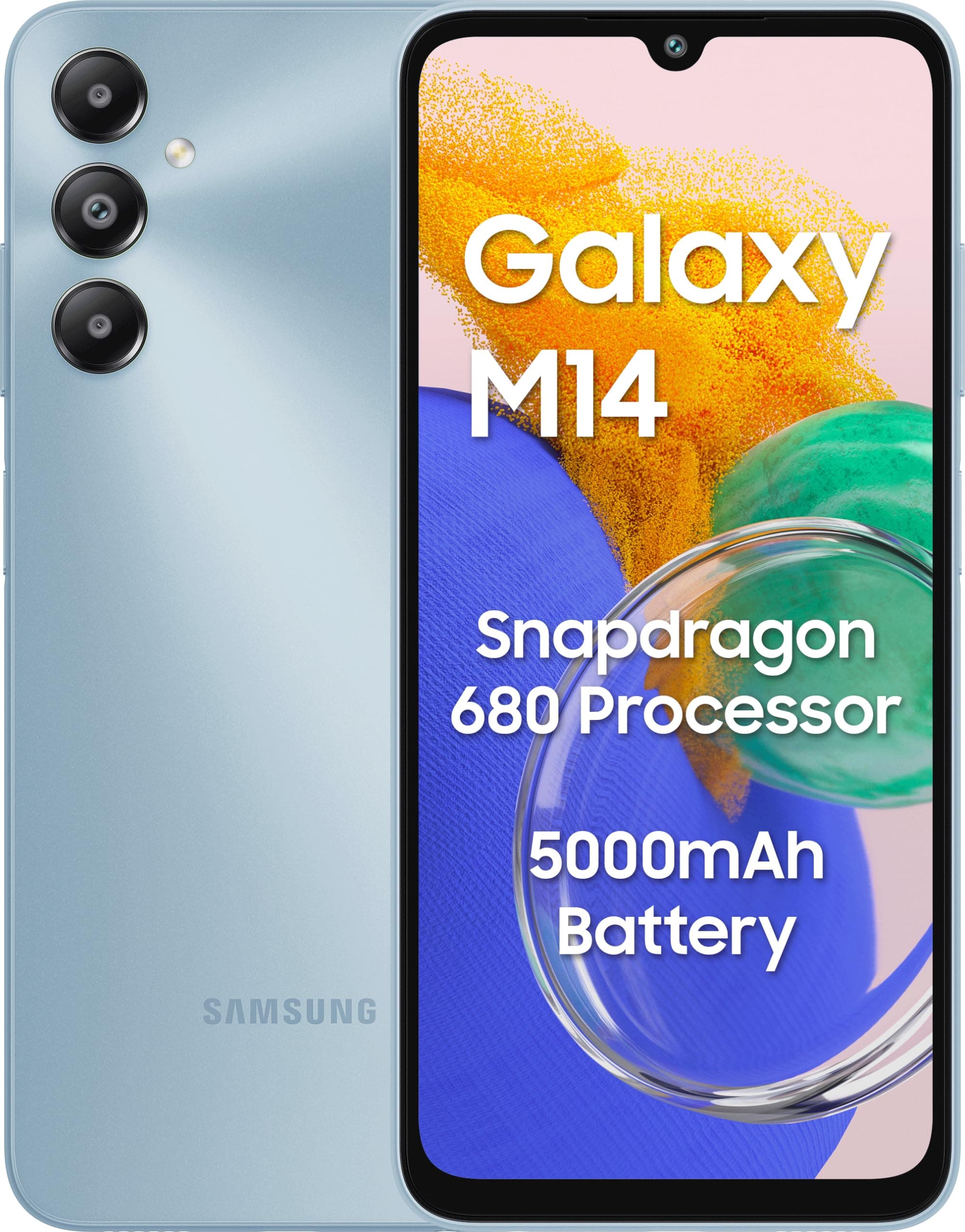 Samsung Galaxy M14 4G (Arctic Blue,4GB,64GB) | 50MP Triple Cam | 5000mAh Battery | Snapdragon 680 Processor | 2 Gen. OS Upgrade & 4 Year Security Upda...