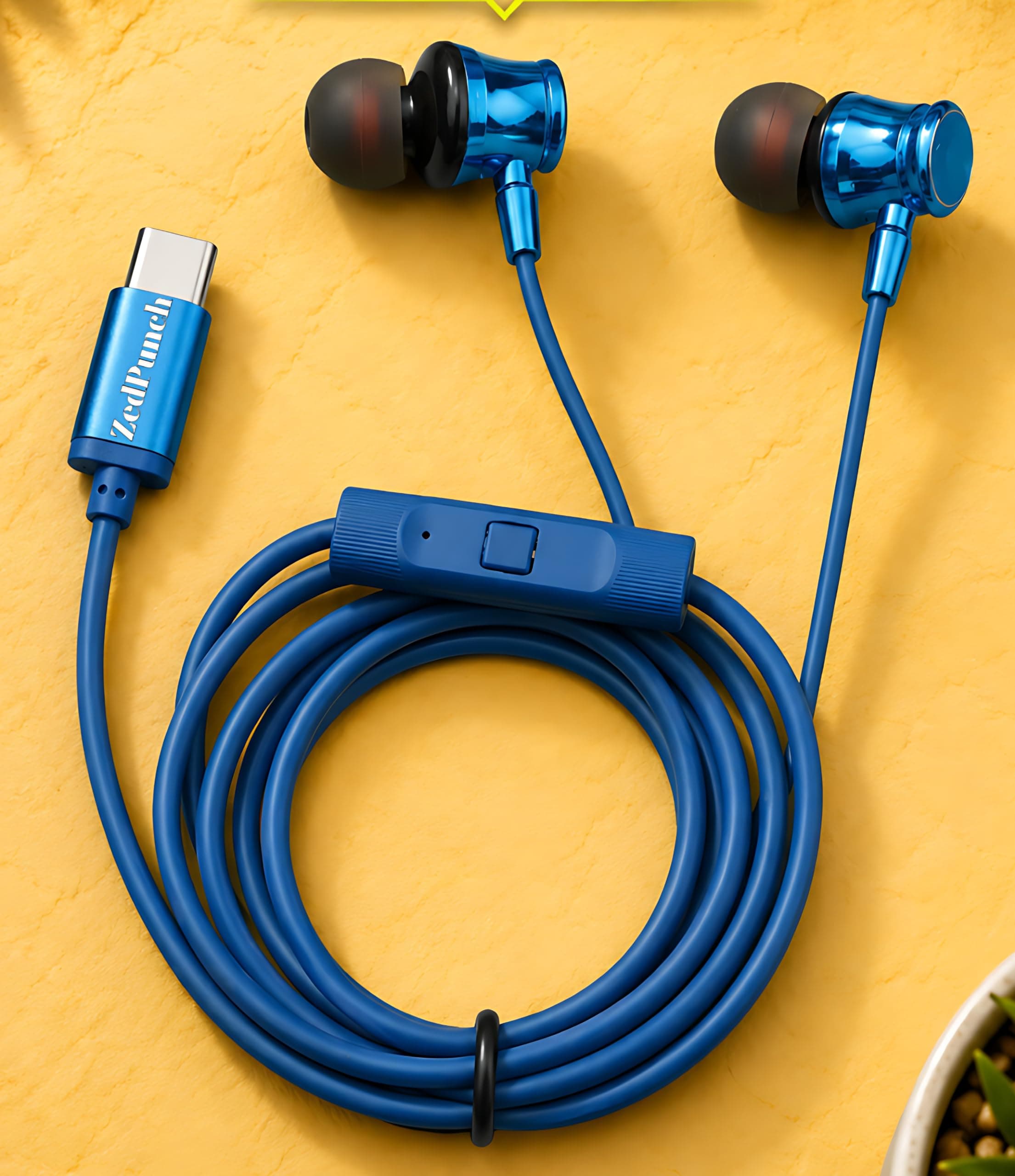 Type C Wired Earphone with Mic, 10mm Dynamic Bass Driver, Magnetic in-Ear Headphones, Low Latency Sound for Gaming, 1 Button Control, HD Calling, Voic...